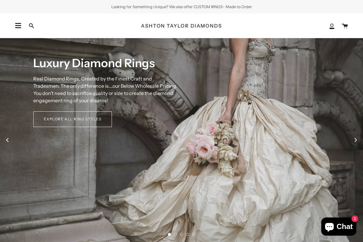 ashtontaylordiamonds.com homepage screenshot