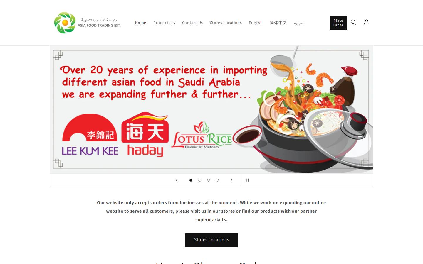asiafoodsa.com homepage screenshot
