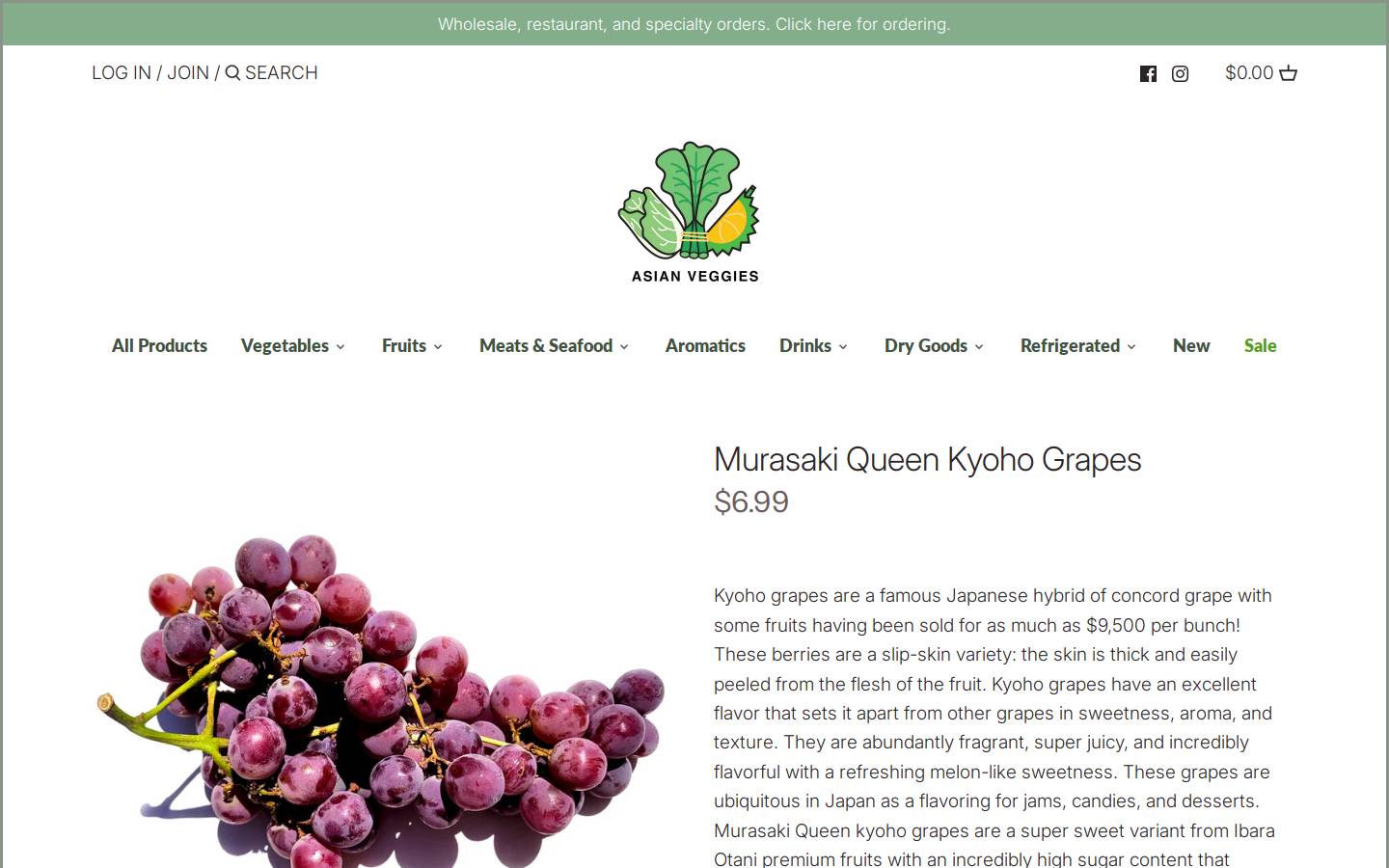 asian-veggies.com homepage screenshot