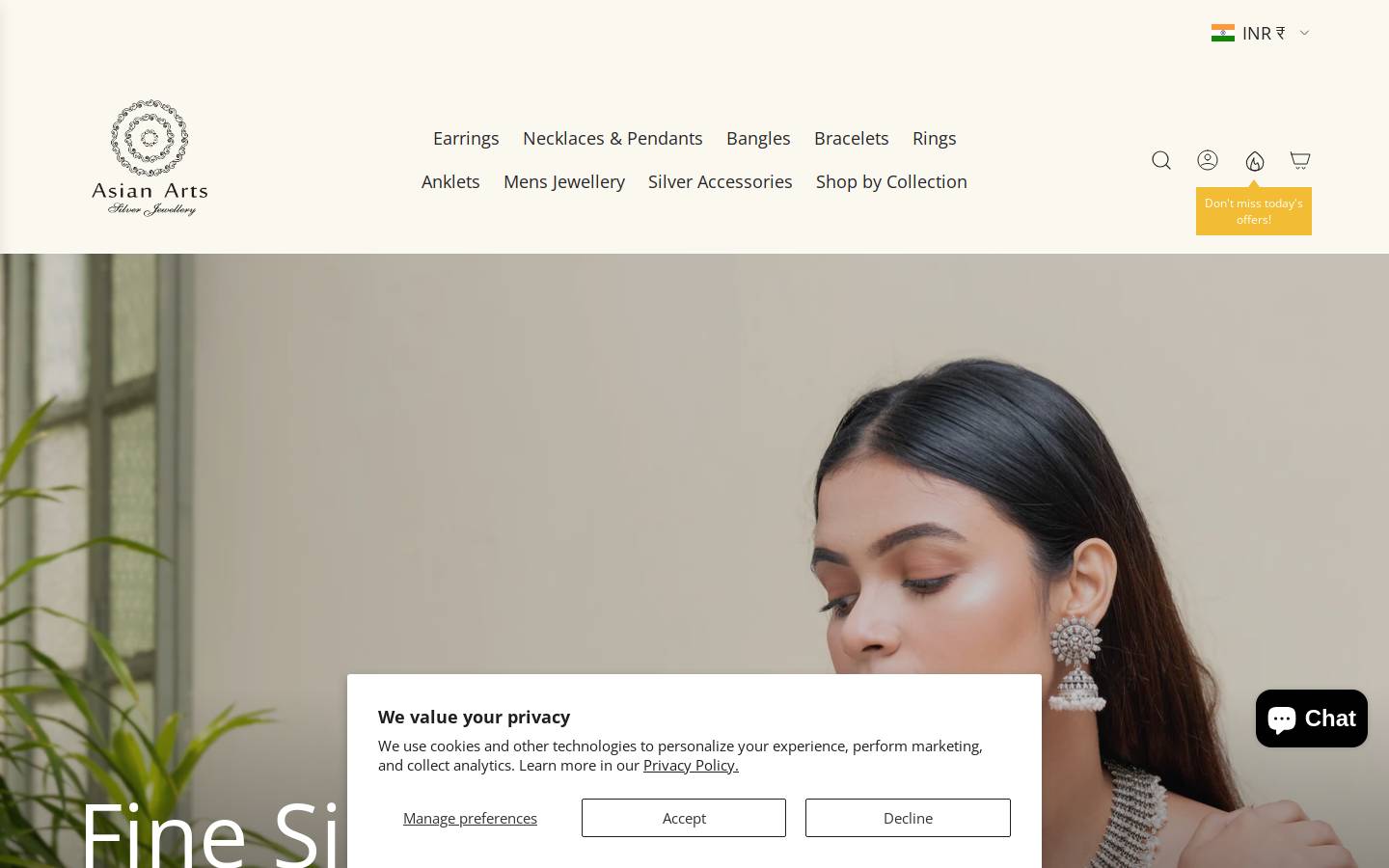 asianartsjewellery.com homepage screenshot