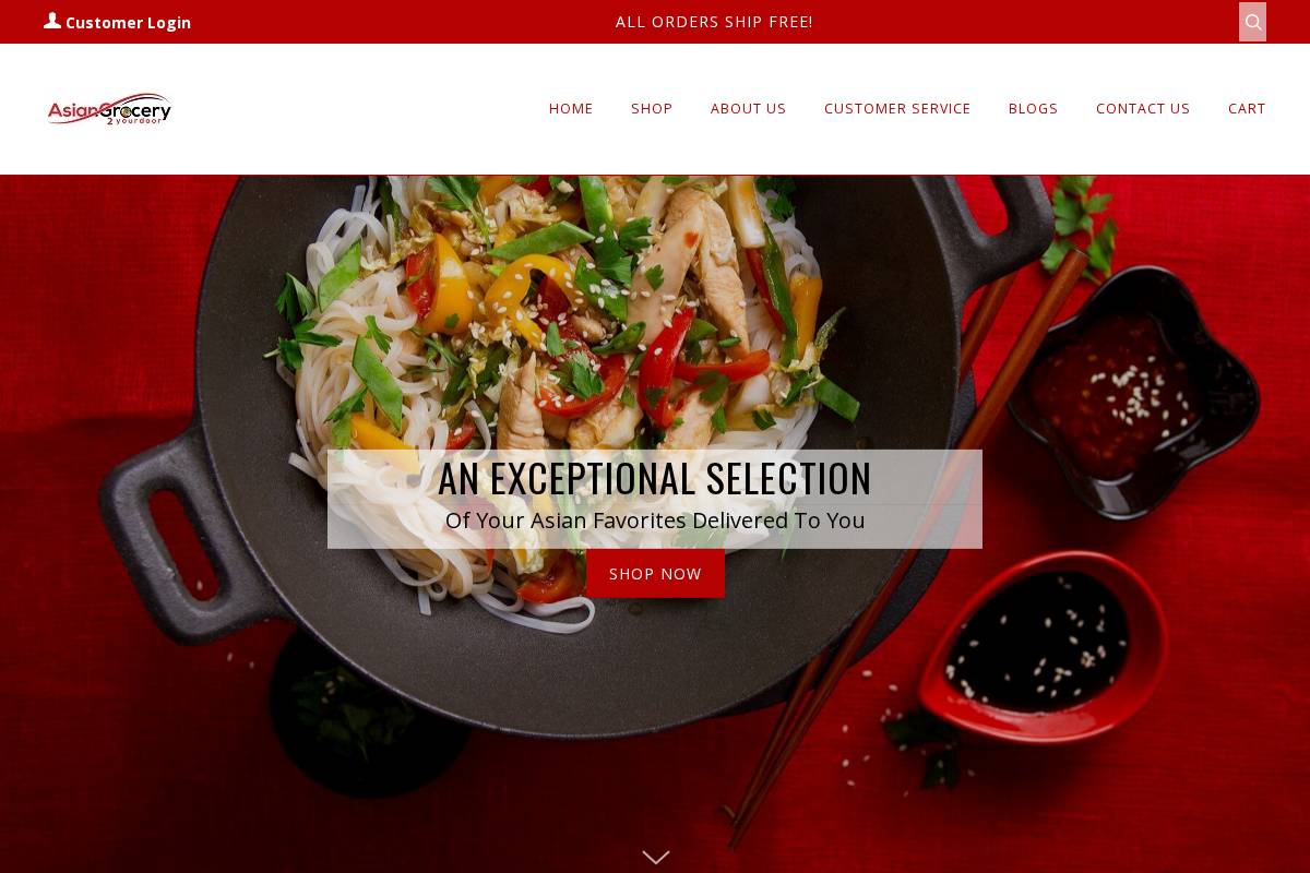 asiangrocery2yourdoor.com homepage screenshot