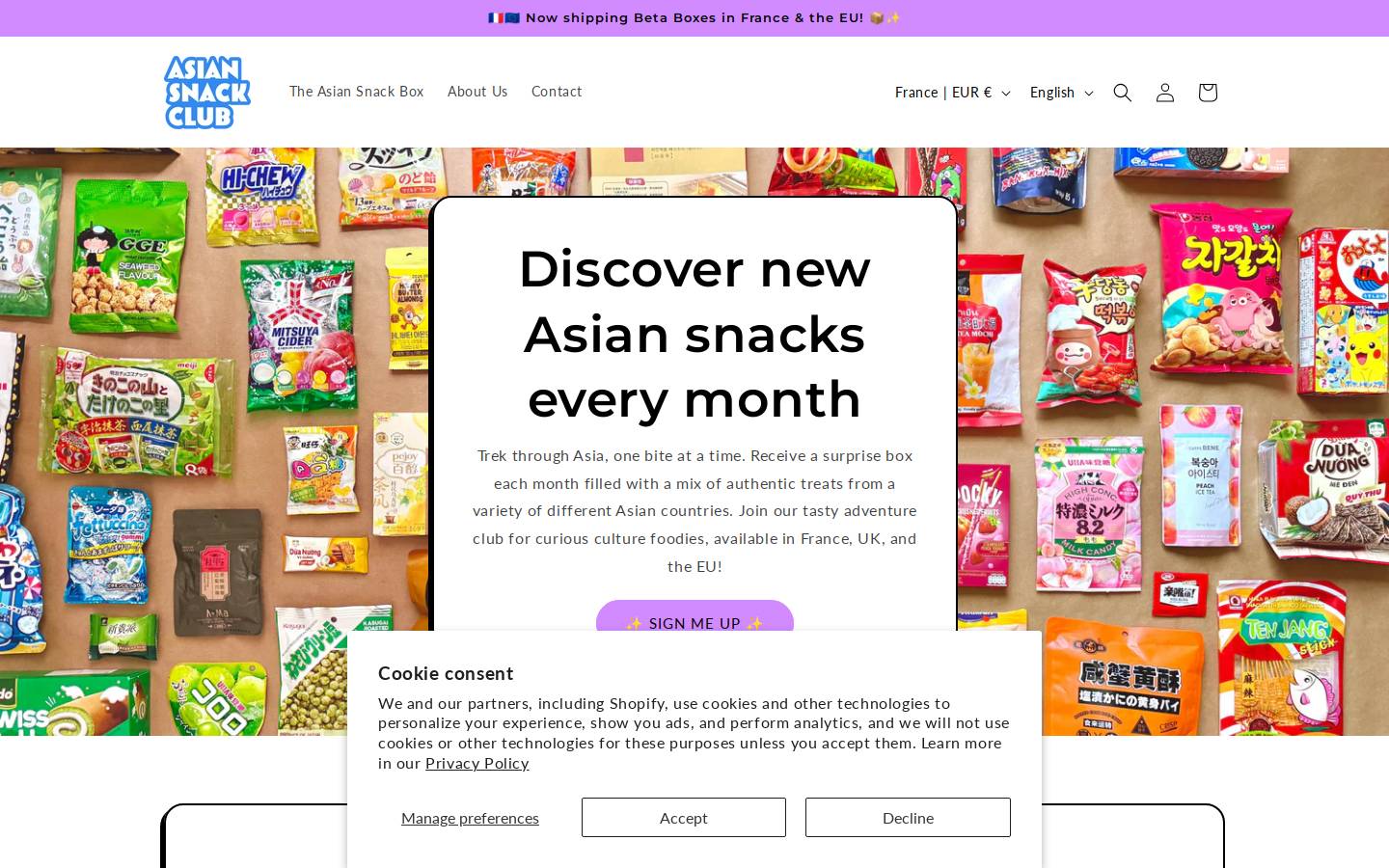 asiansnackclub.com homepage screenshot
