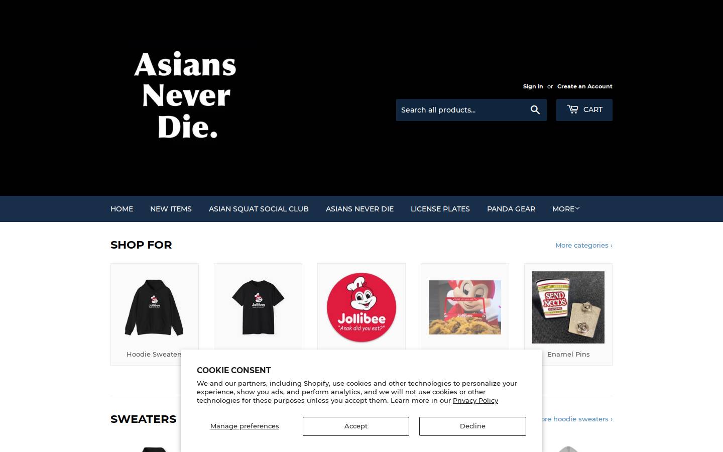 asiansneverdie.com homepage screenshot