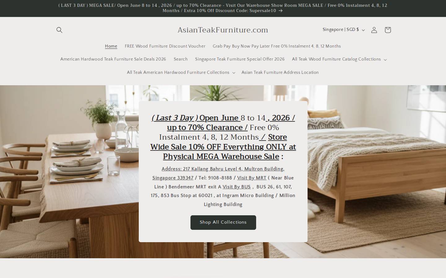 asianteakfurniture.com homepage screenshot
