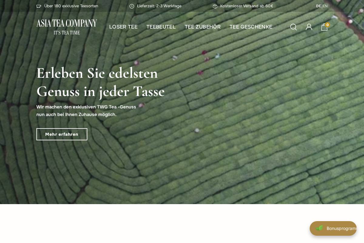 Asia Tea homepage screenshot