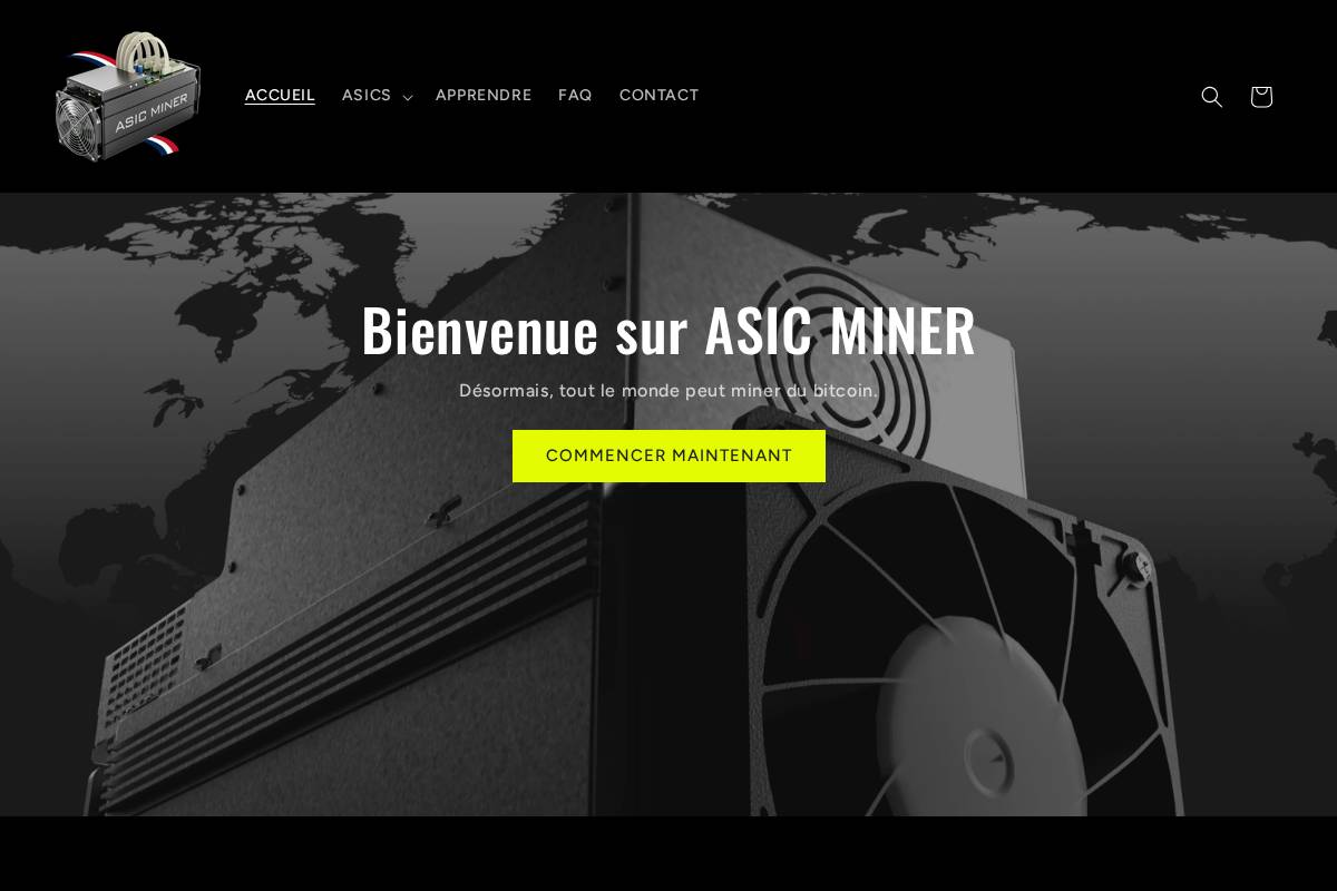asicminer.fr homepage screenshot