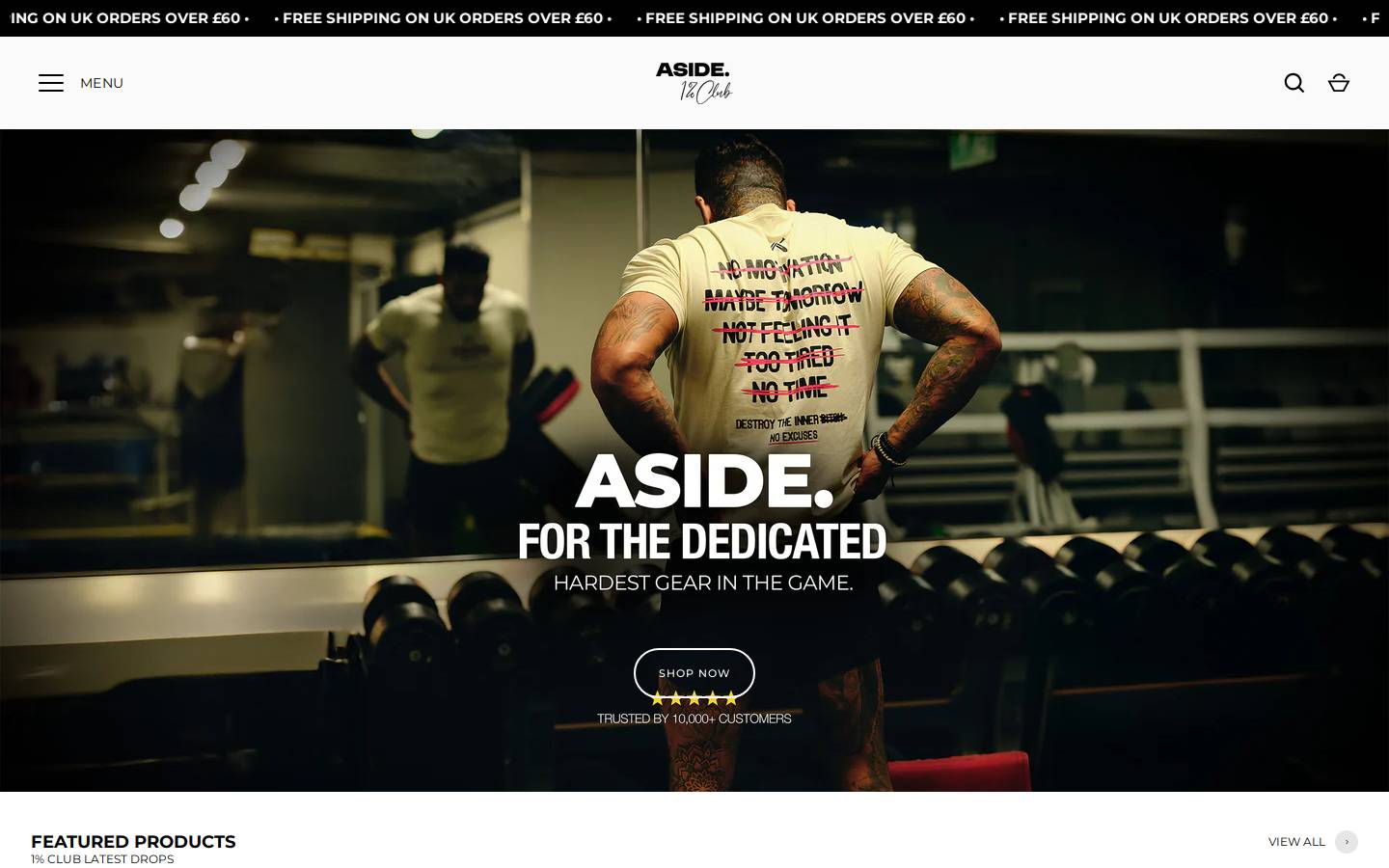 asidefitness.com homepage screenshot
