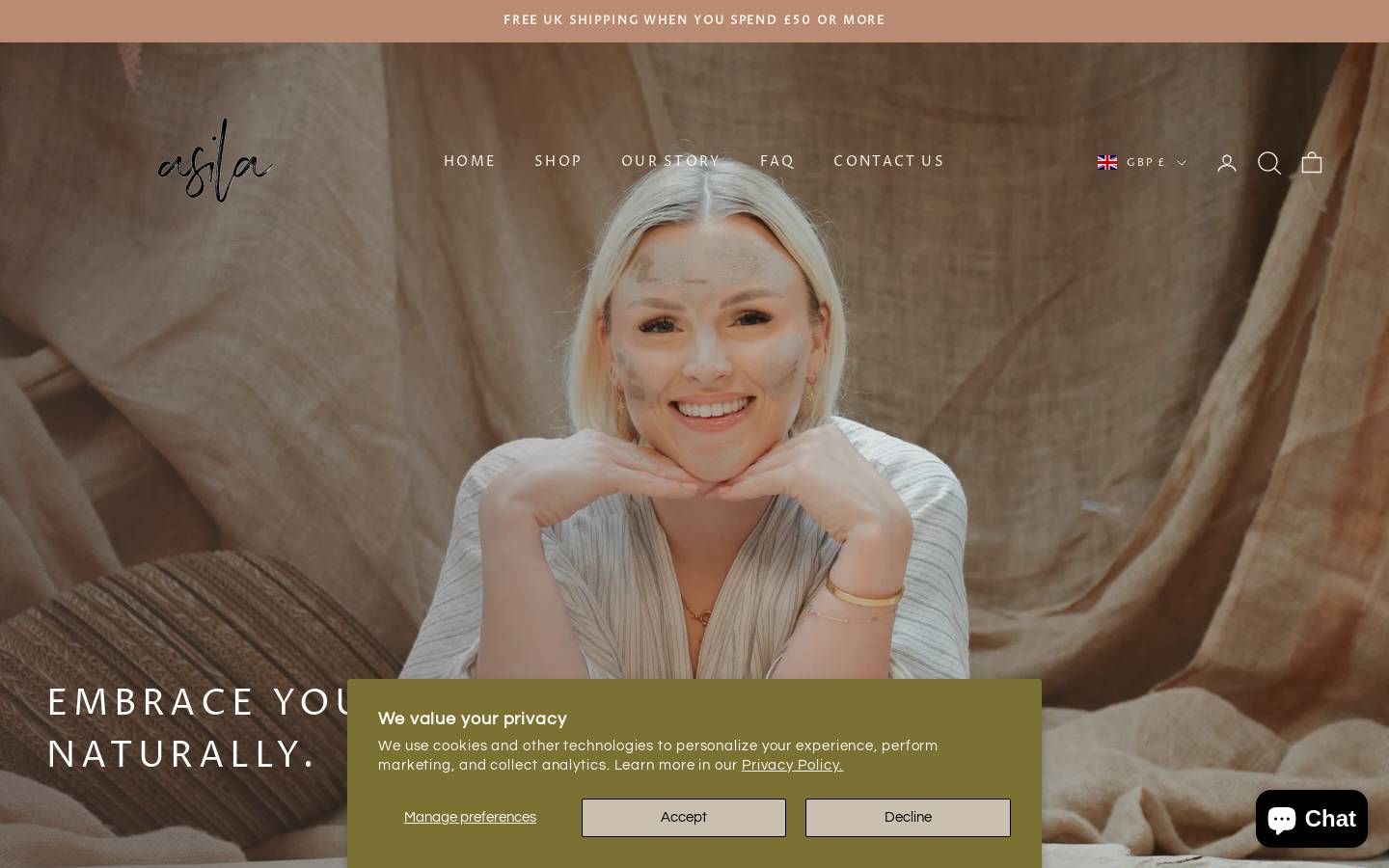 asila.co.uk homepage screenshot