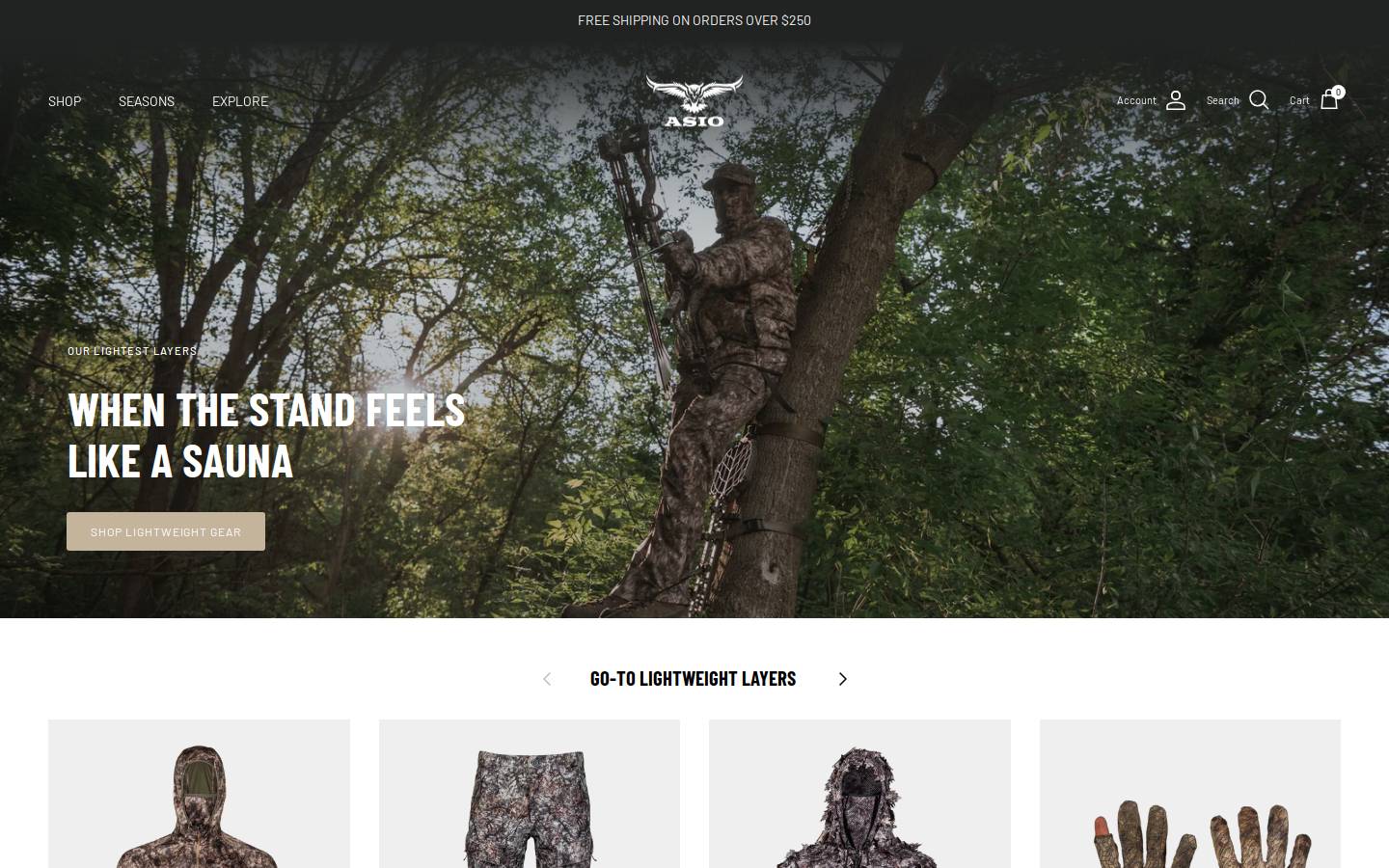 asiogear.com homepage screenshot