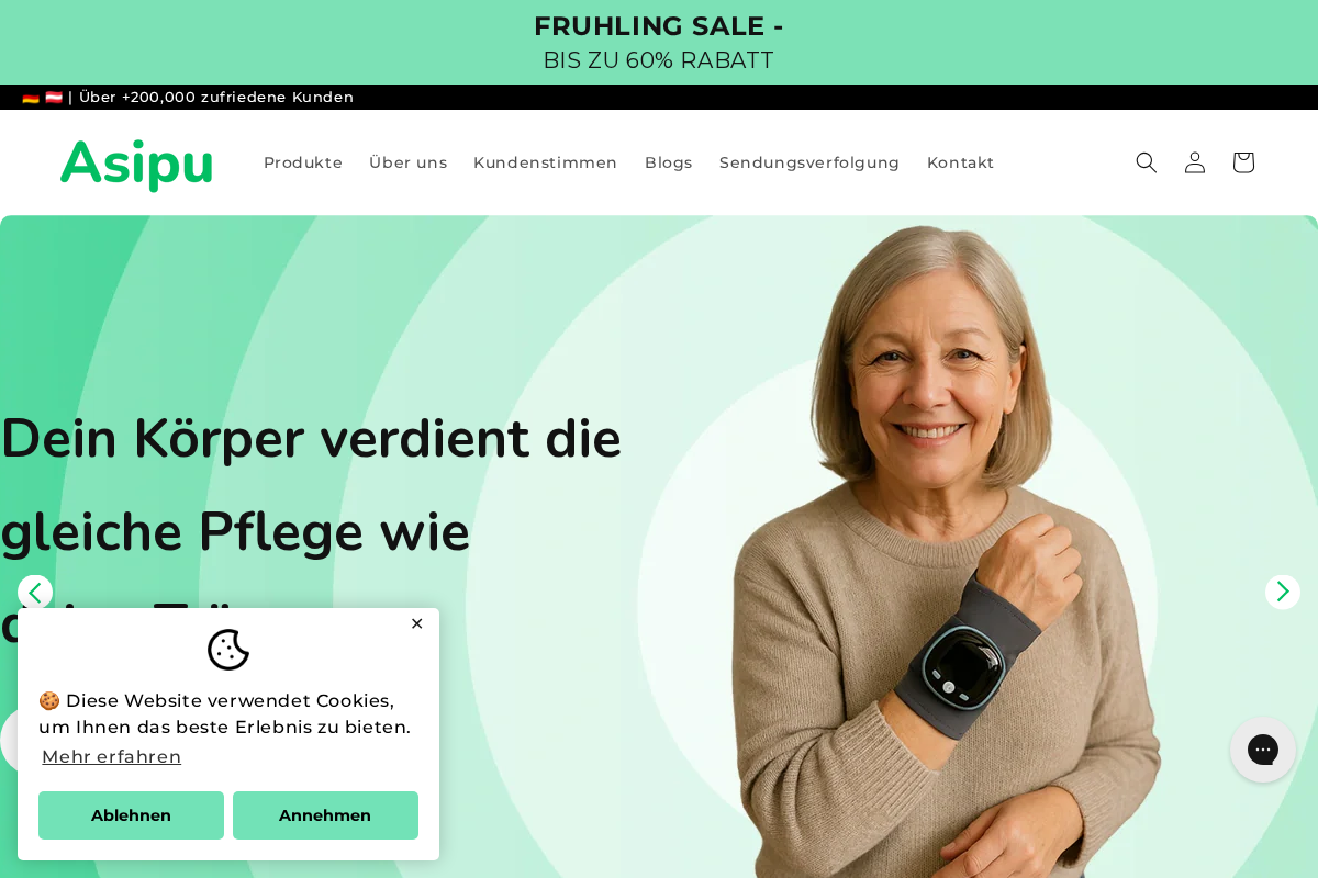 Asipu homepage screenshot