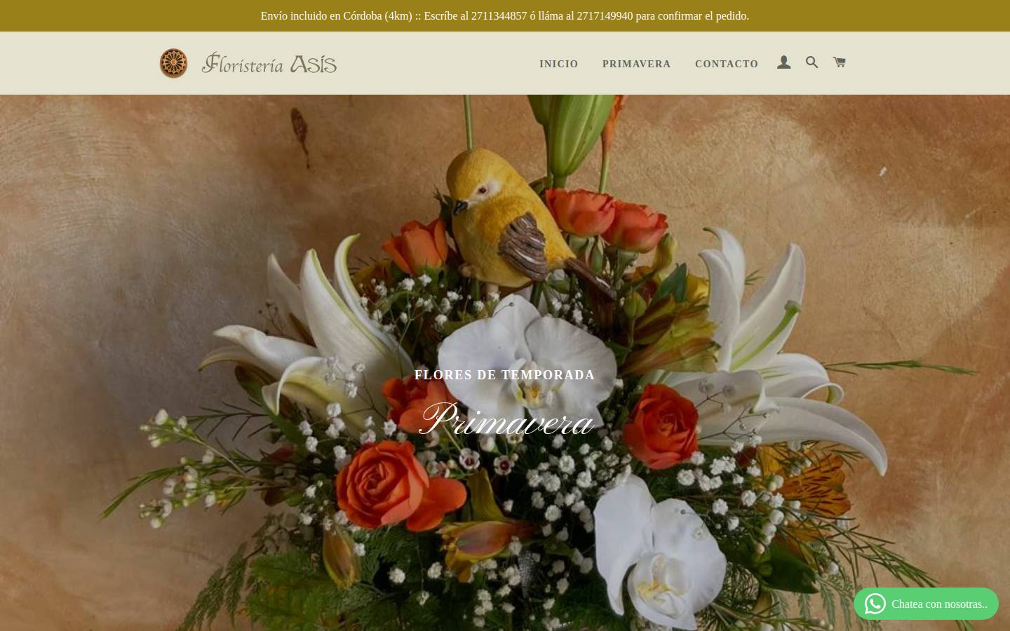asisfloristeria.com homepage screenshot