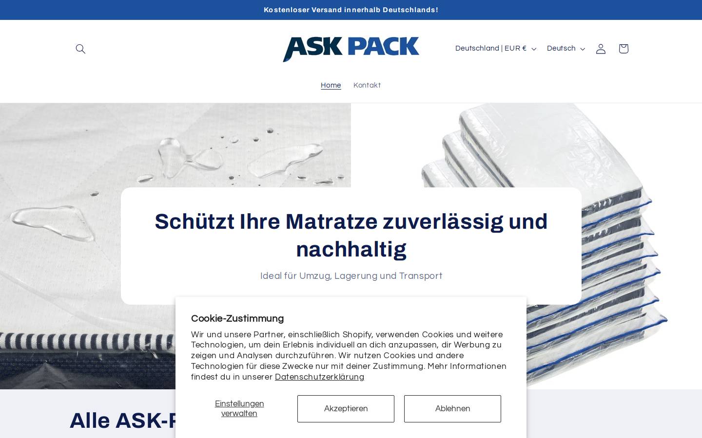 ask-pack.de homepage screenshot
