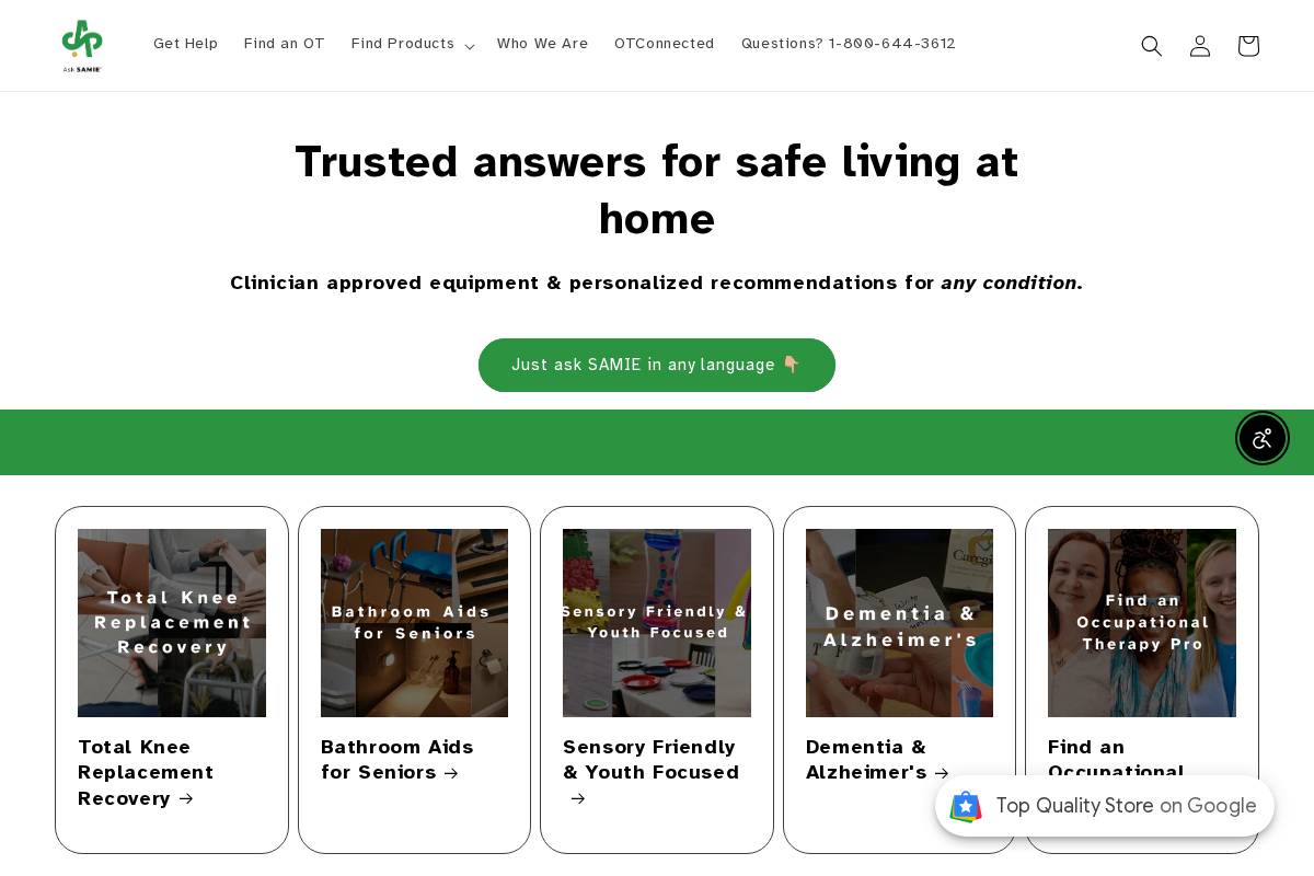 asksamie.com homepage screenshot