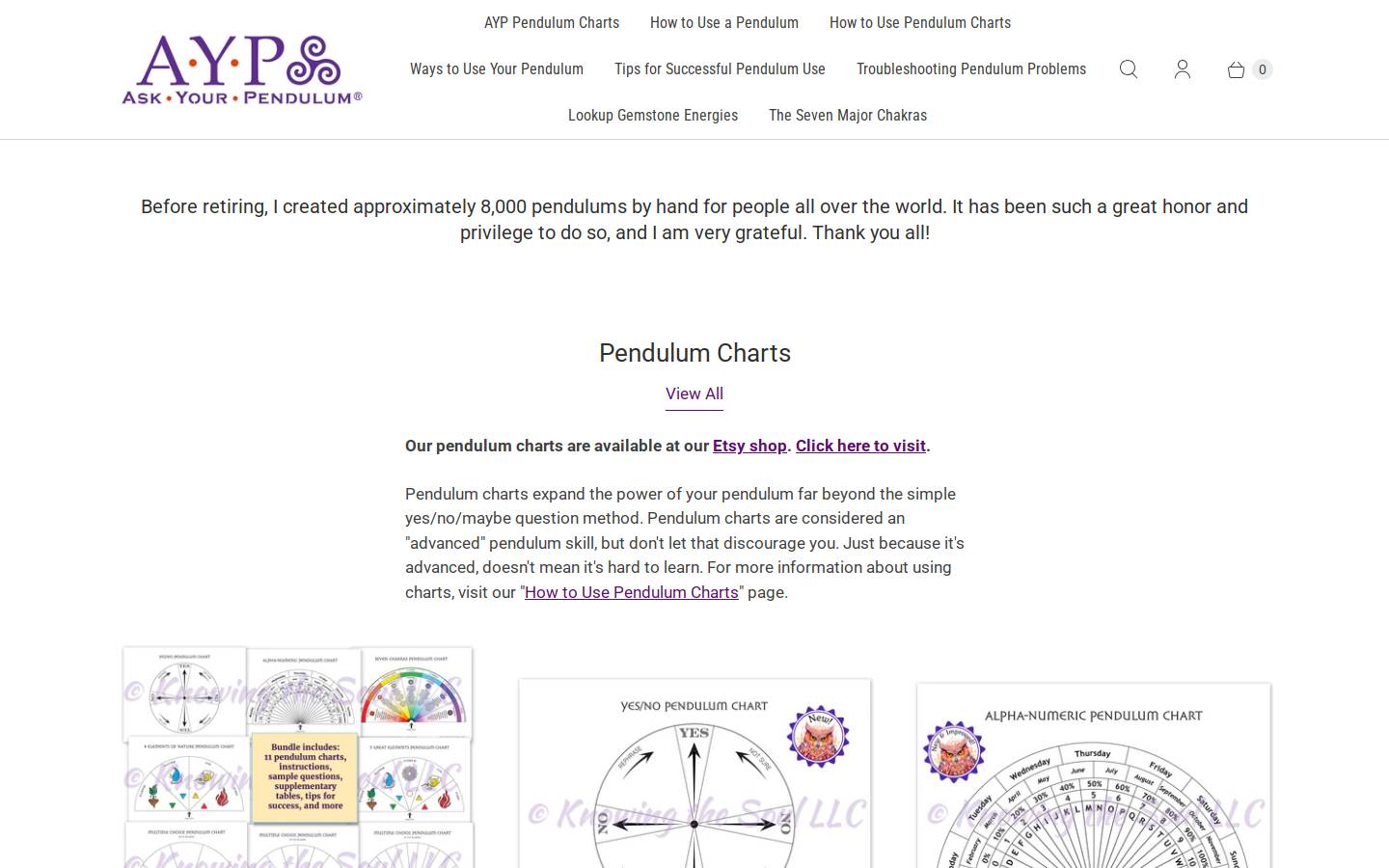askyourpendulum.com homepage screenshot