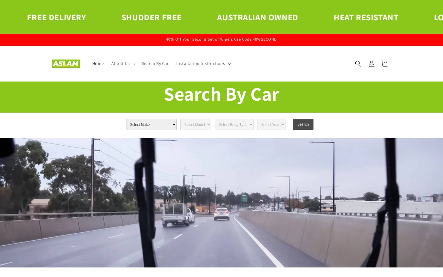 aslamwiper.com.au homepage screenshot