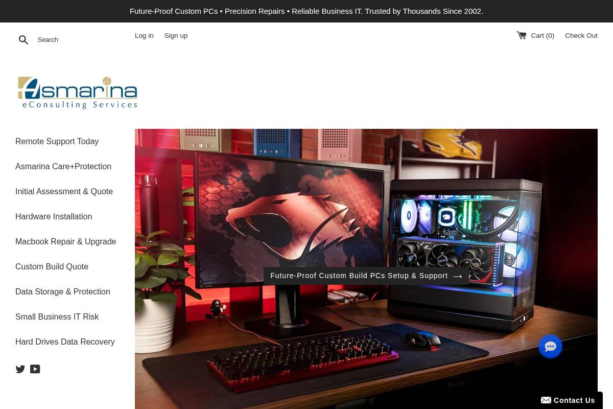 Asmarina Computer Store homepage screenshot