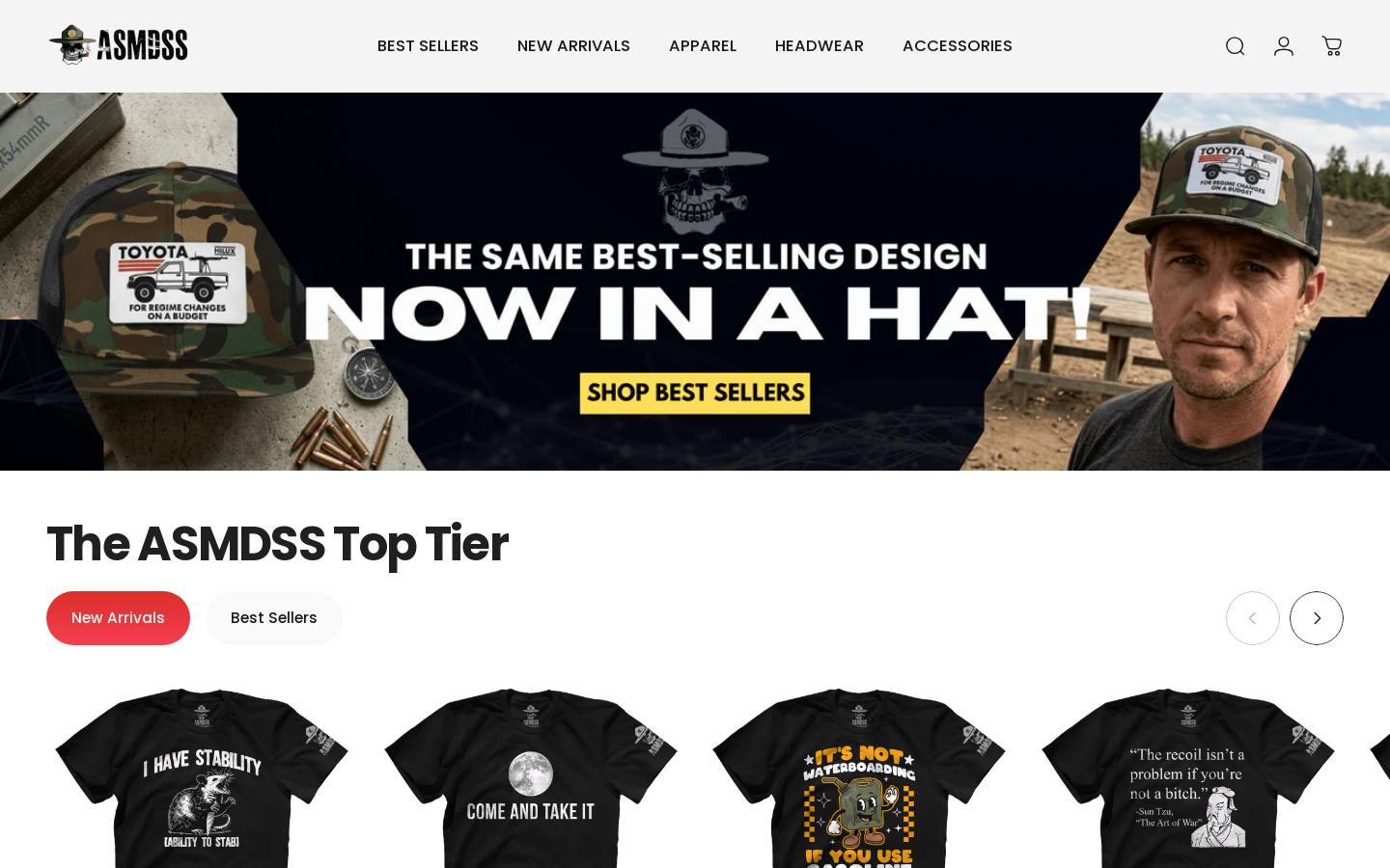 asmdssgear.com homepage screenshot