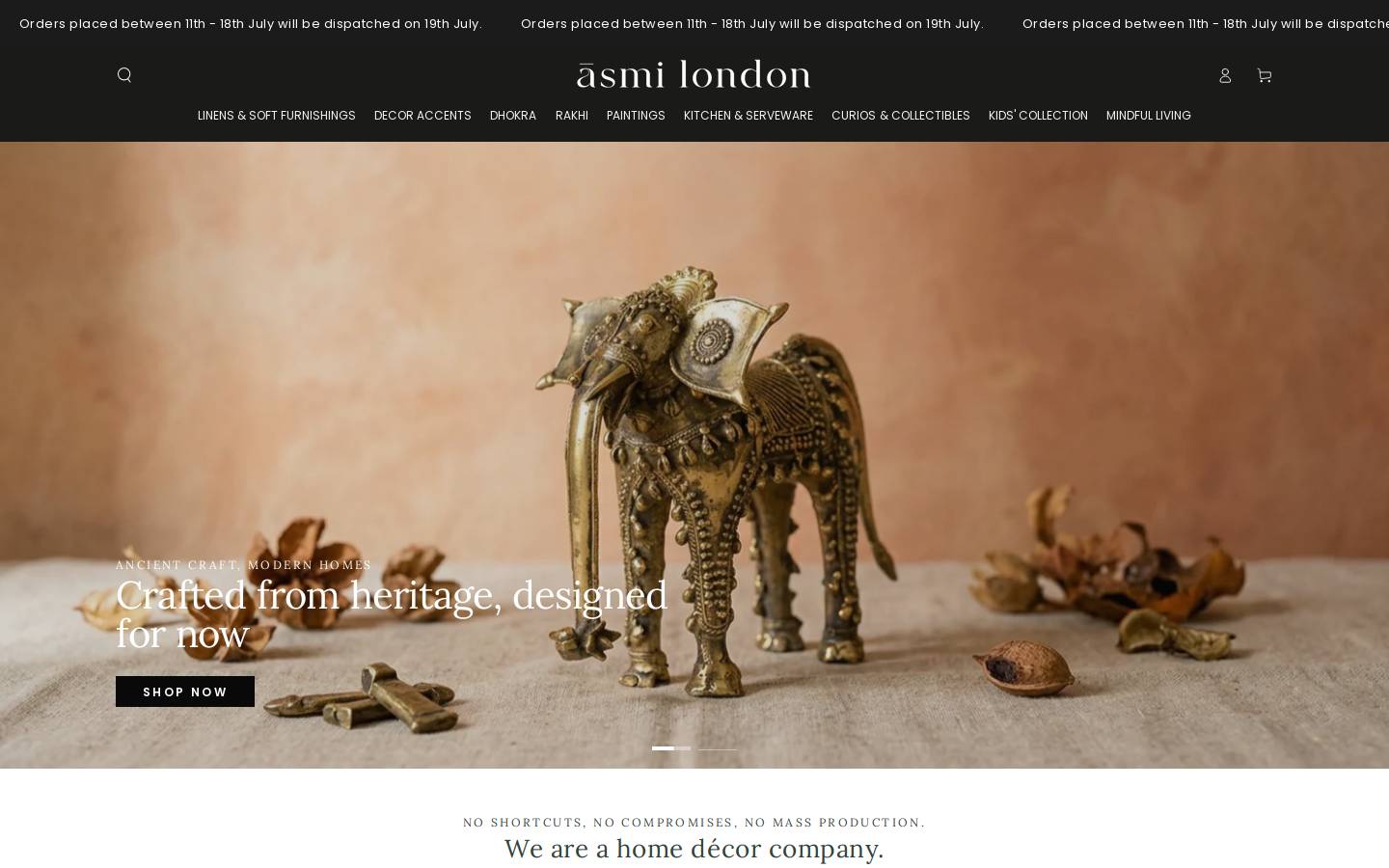 āsmi london homepage screenshot