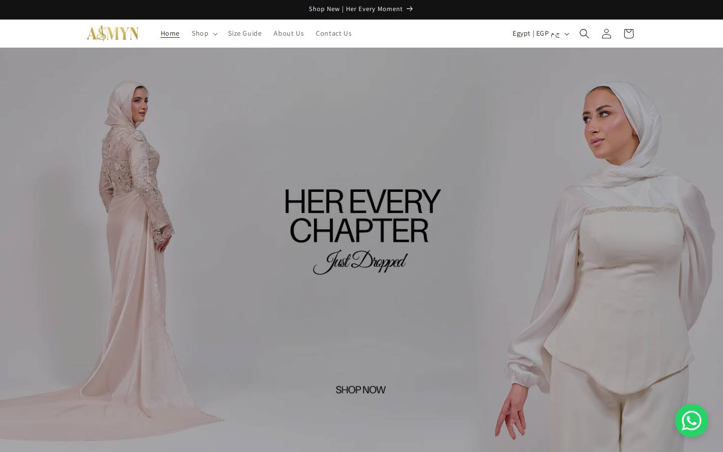 asmyn.store homepage screenshot