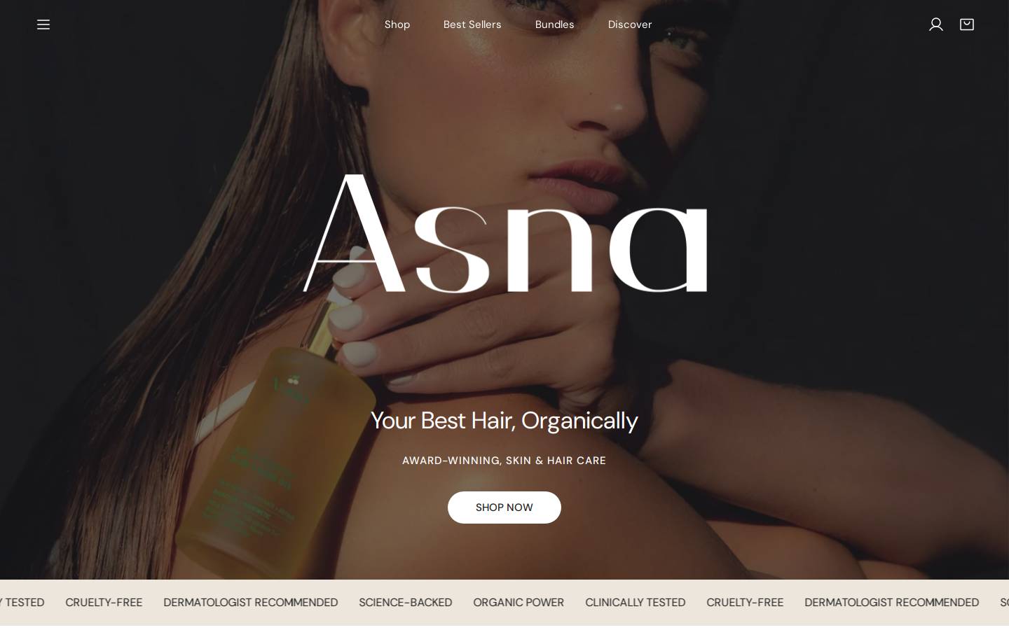 asnabeauty.com homepage screenshot