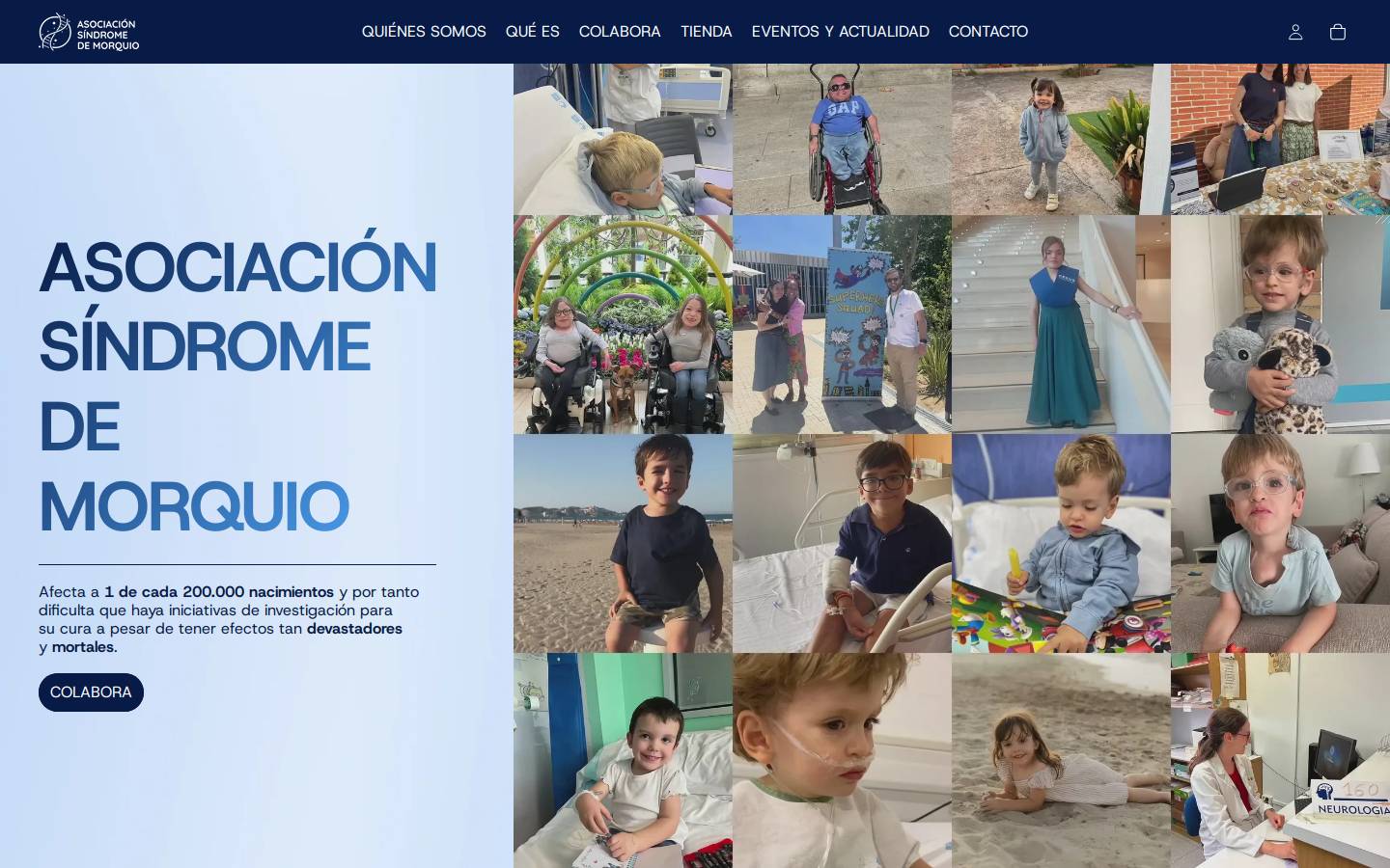 asociacionsindromedemorquio.org homepage screenshot