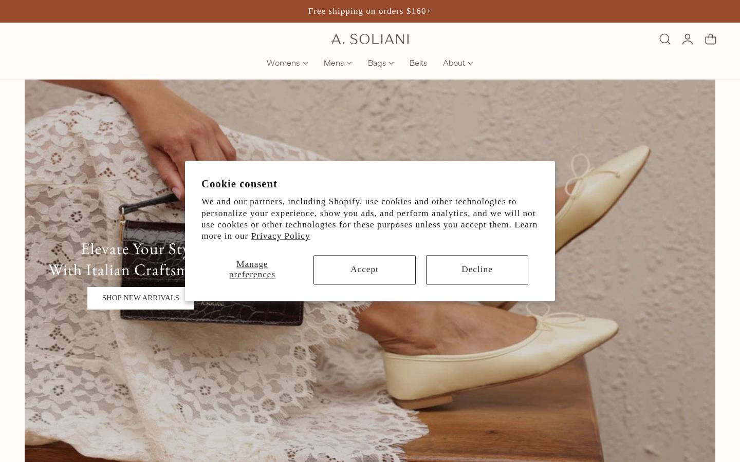 asoliani.com homepage screenshot