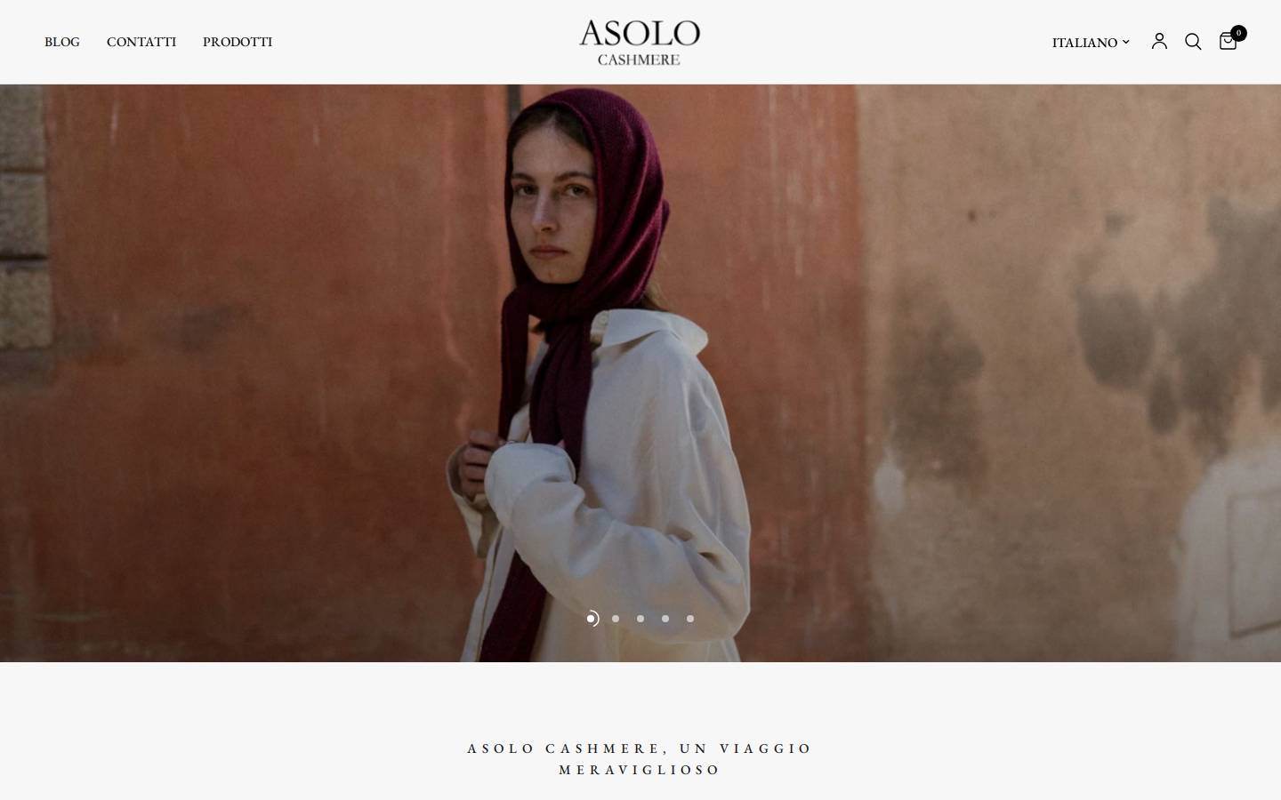 asolocashmere.it homepage screenshot