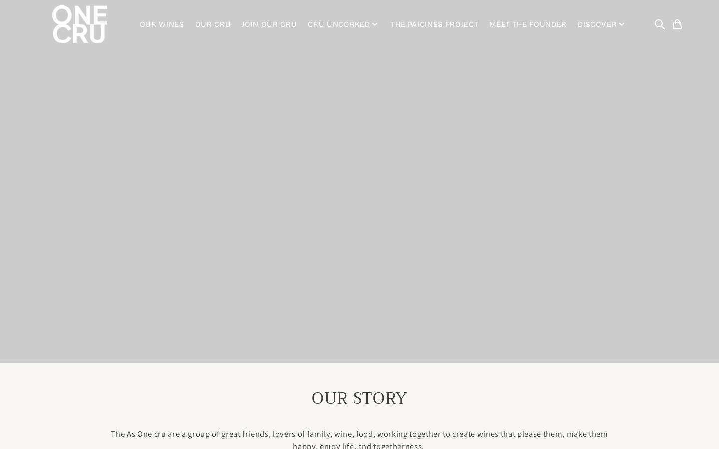 asonecruwines.com homepage screenshot
