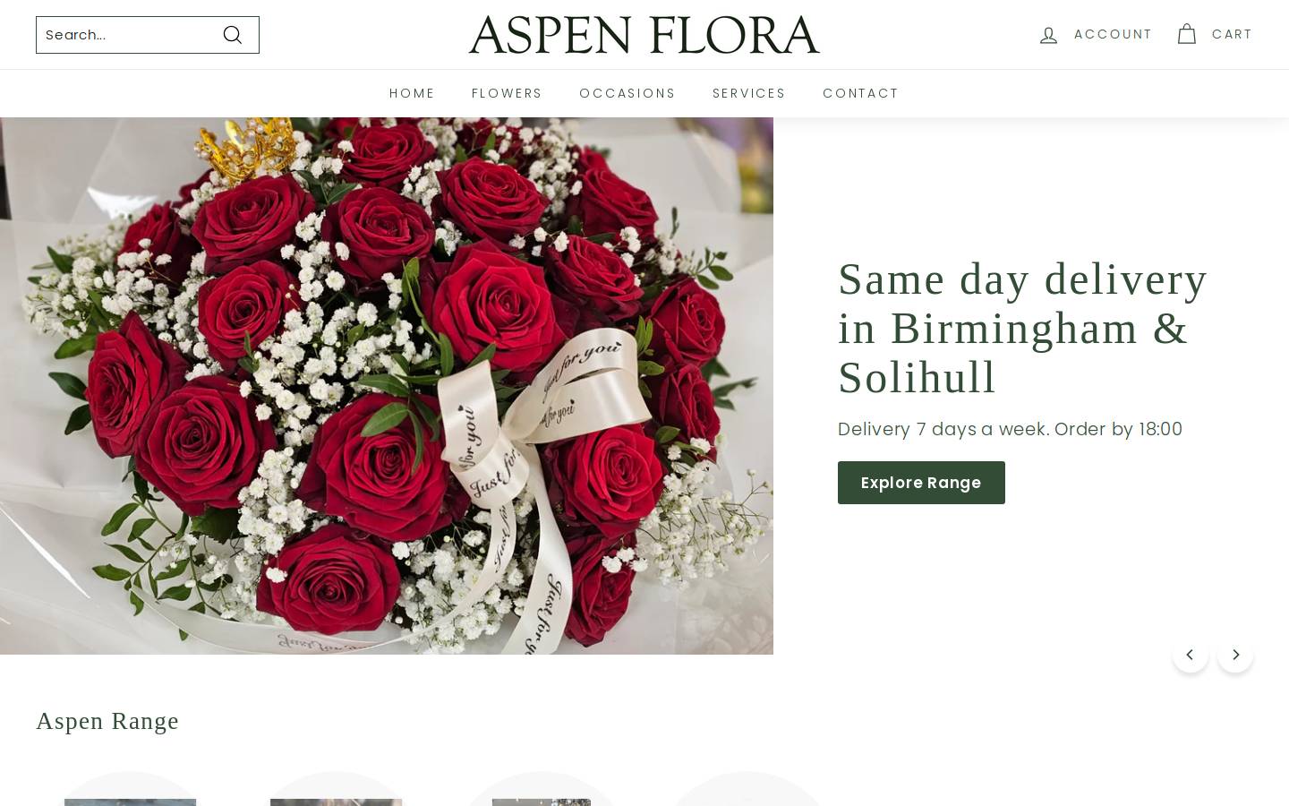 aspenflora.com homepage screenshot