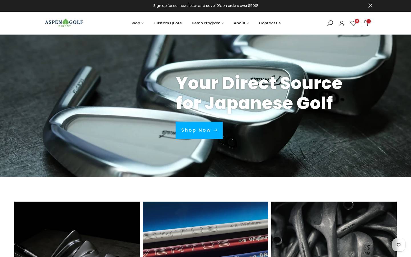 aspengolfdirect.com homepage screenshot