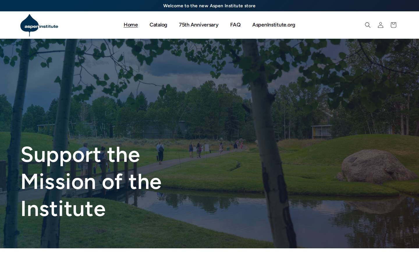 aspeninstitutestore.com homepage screenshot