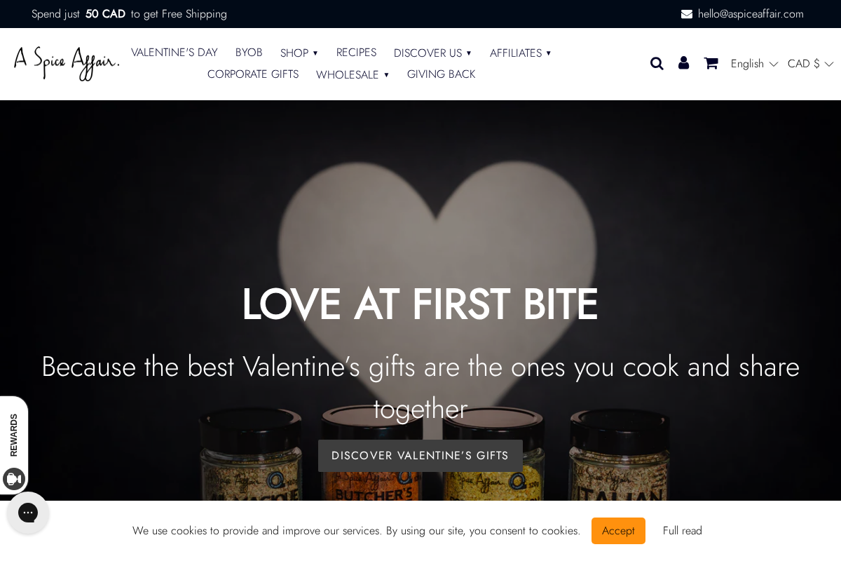 A Spice Affair. homepage screenshot