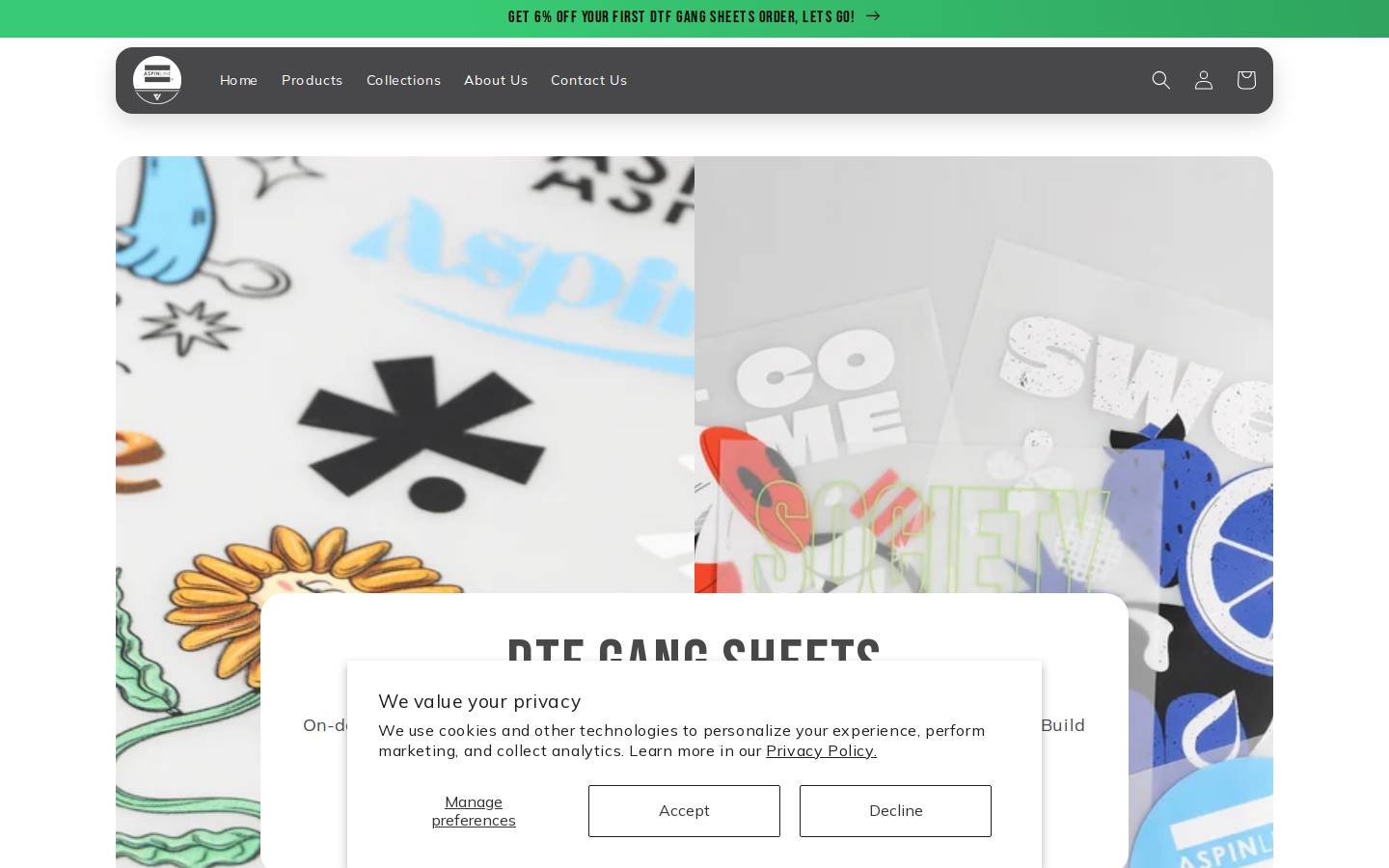 aspinline.shop homepage screenshot