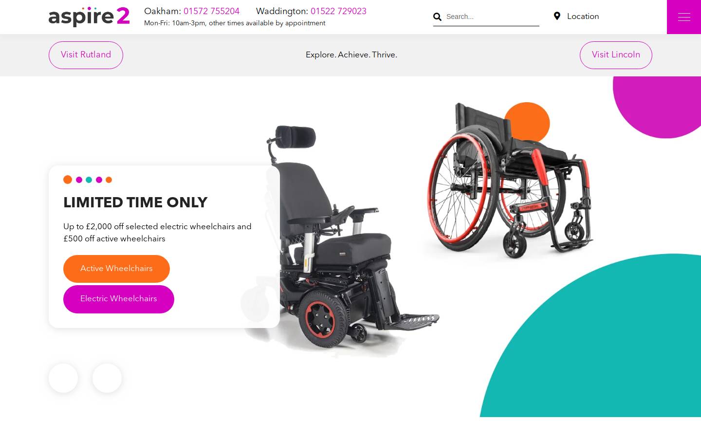 Aspire2 homepage screenshot