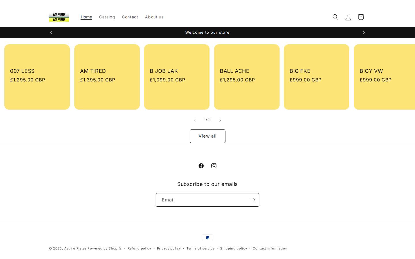 aspireplates.com homepage screenshot