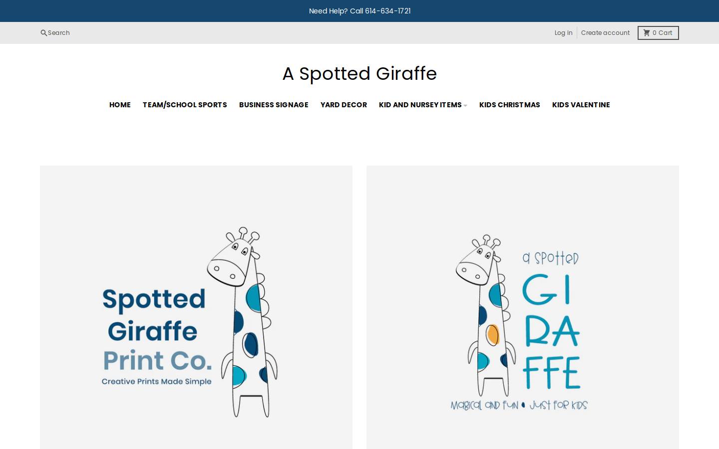 aspottedgiraffe.com homepage screenshot