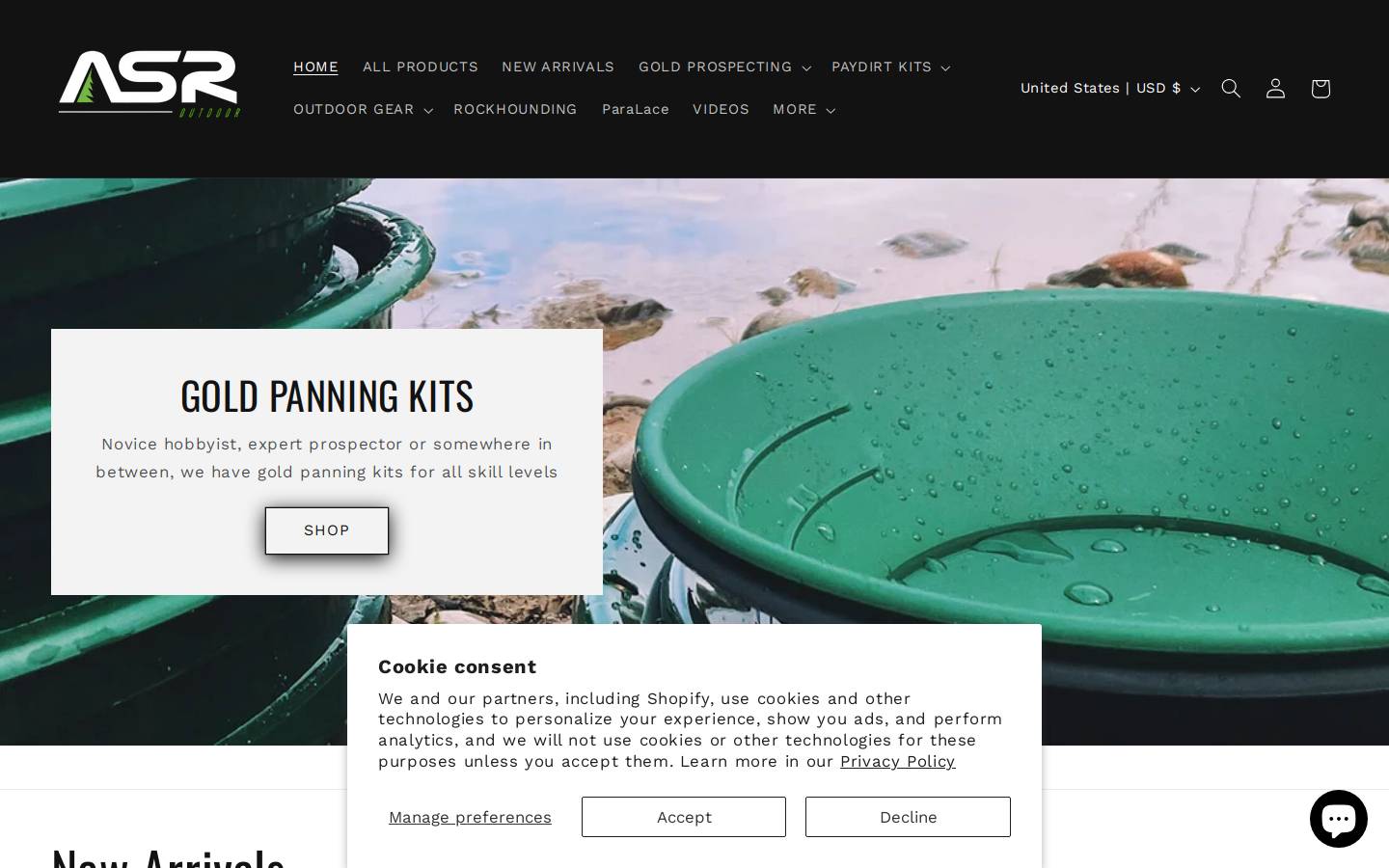 asroutdoor.com homepage screenshot