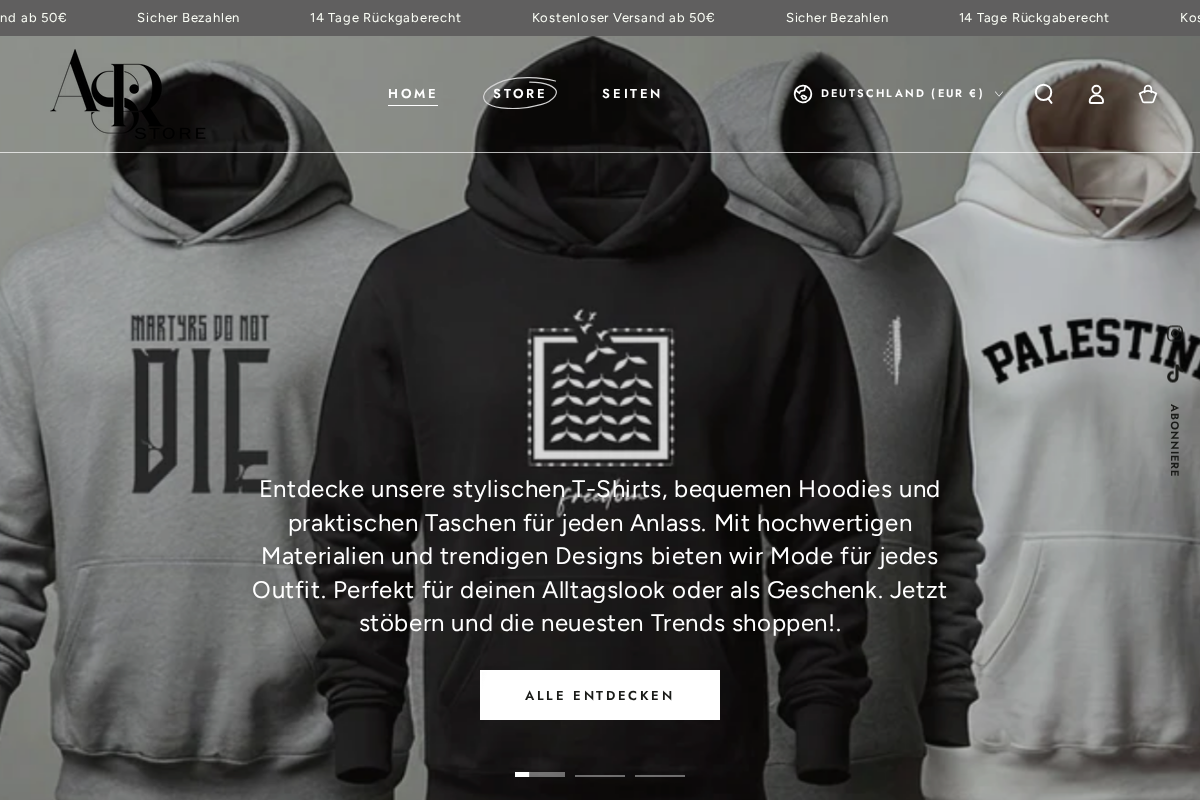 asrstore.de homepage screenshot