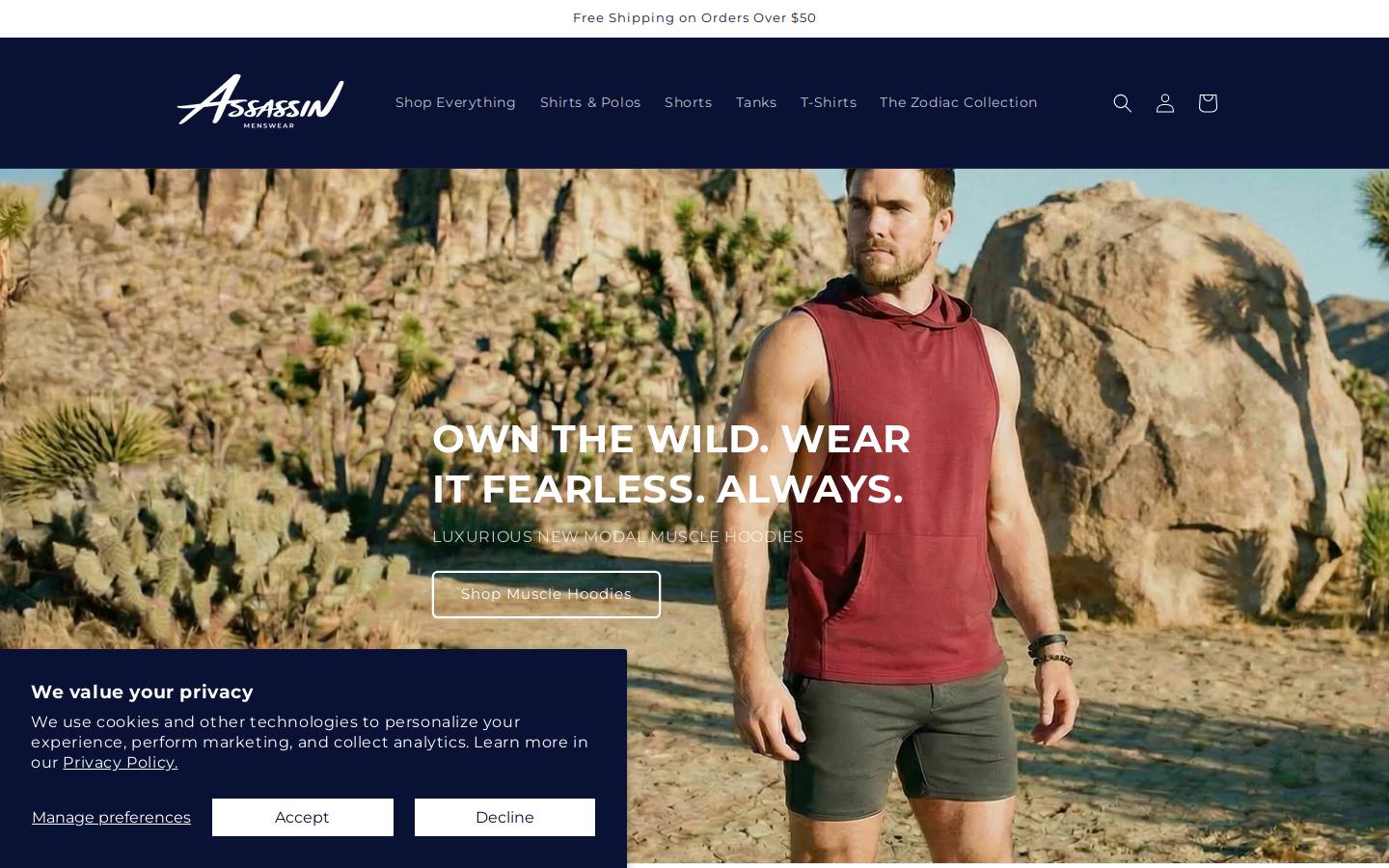 assassinmenswear.com homepage screenshot