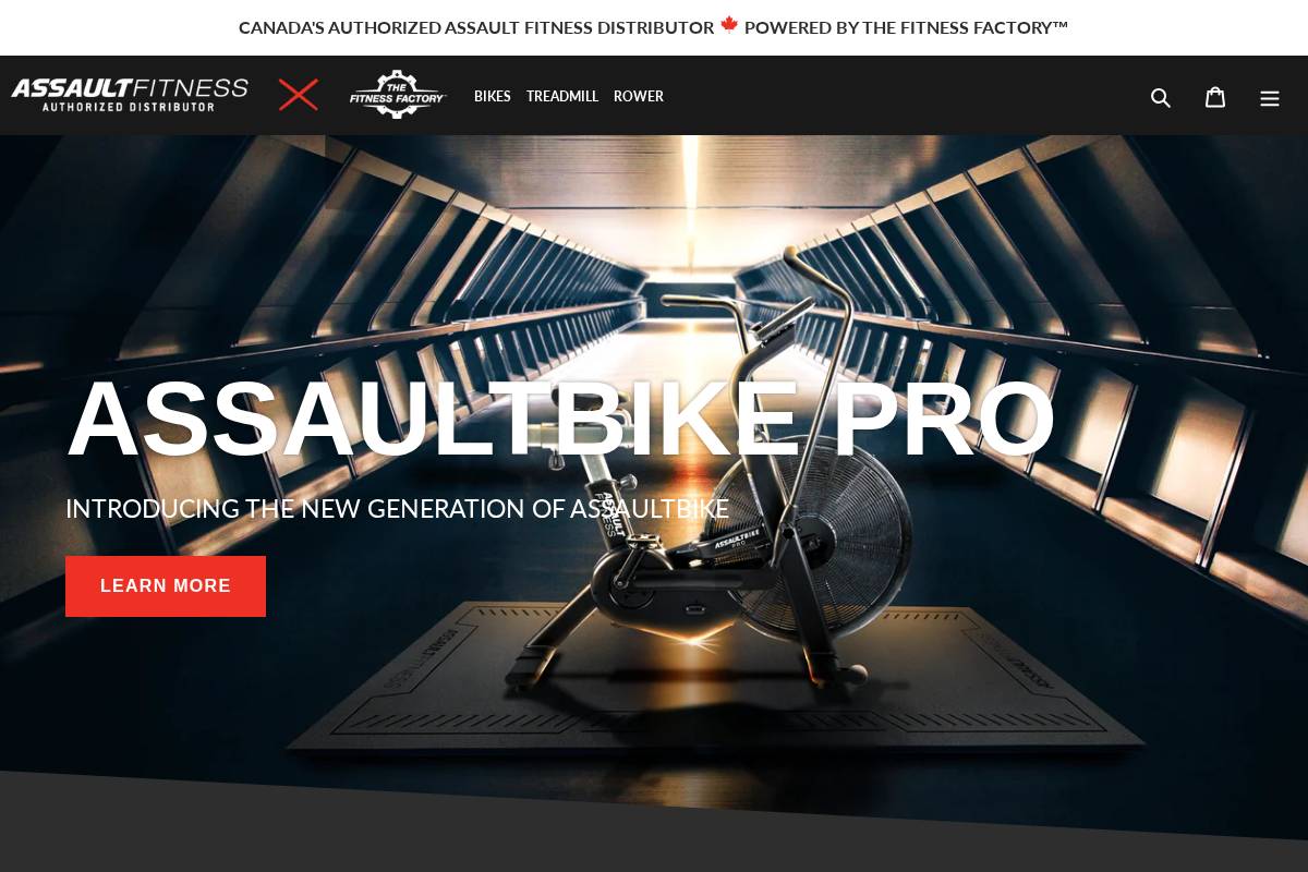 Assault Fitness homepage screenshot