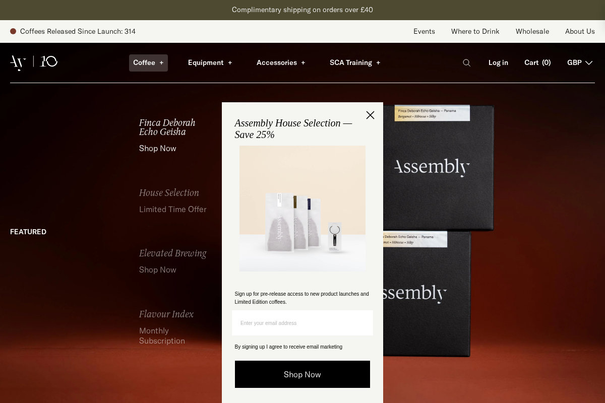 Assembly Coffee homepage screenshot