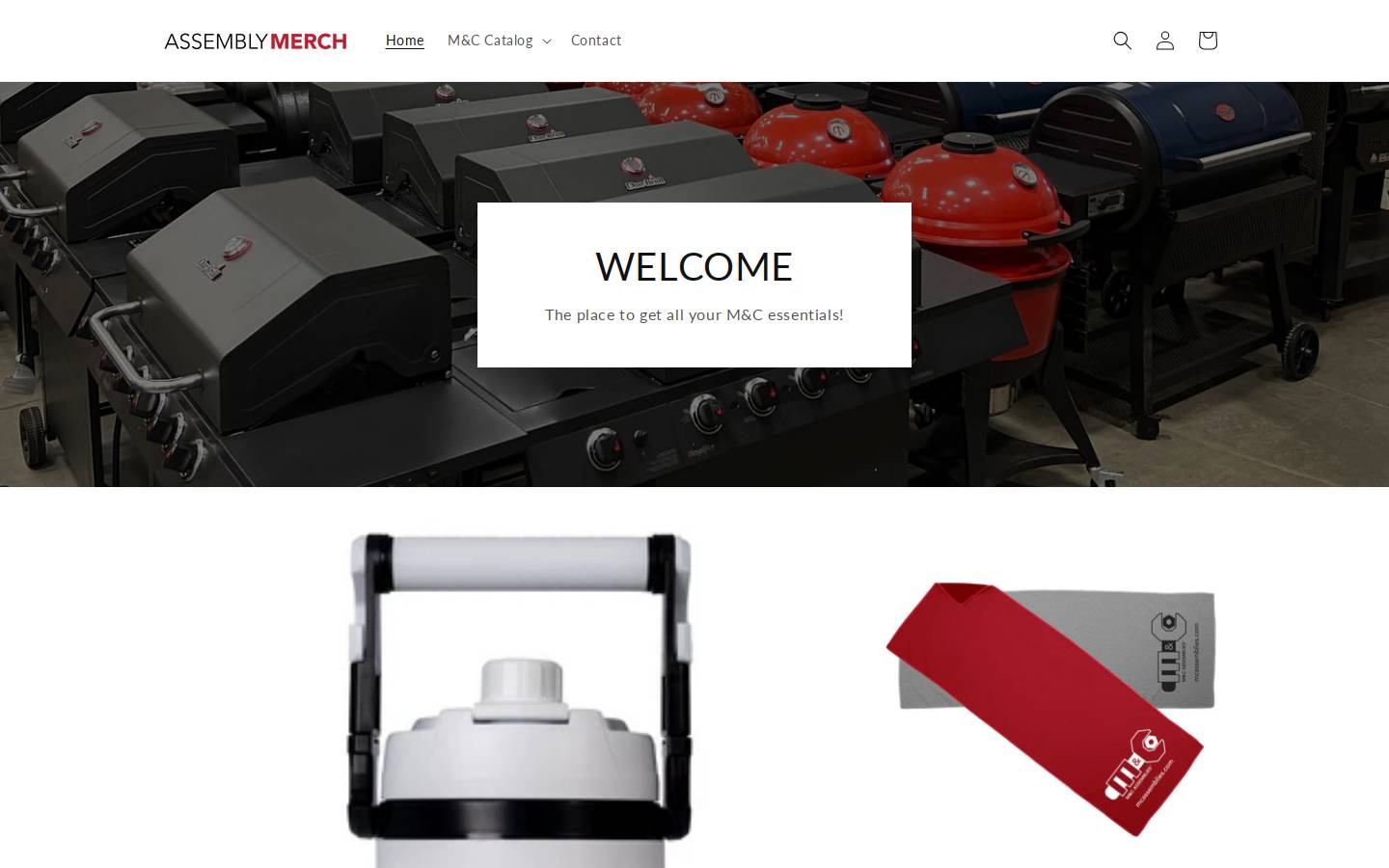 assemblymerch.com homepage screenshot