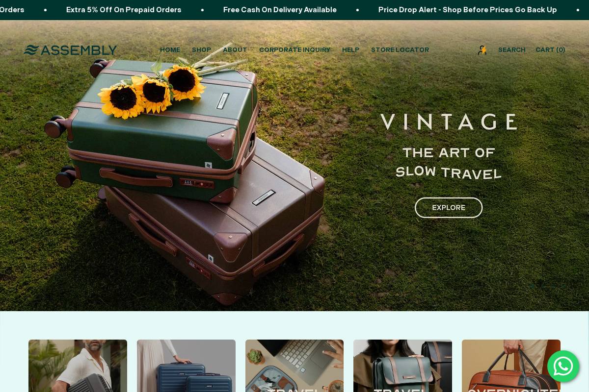 assemblytravel.com homepage screenshot