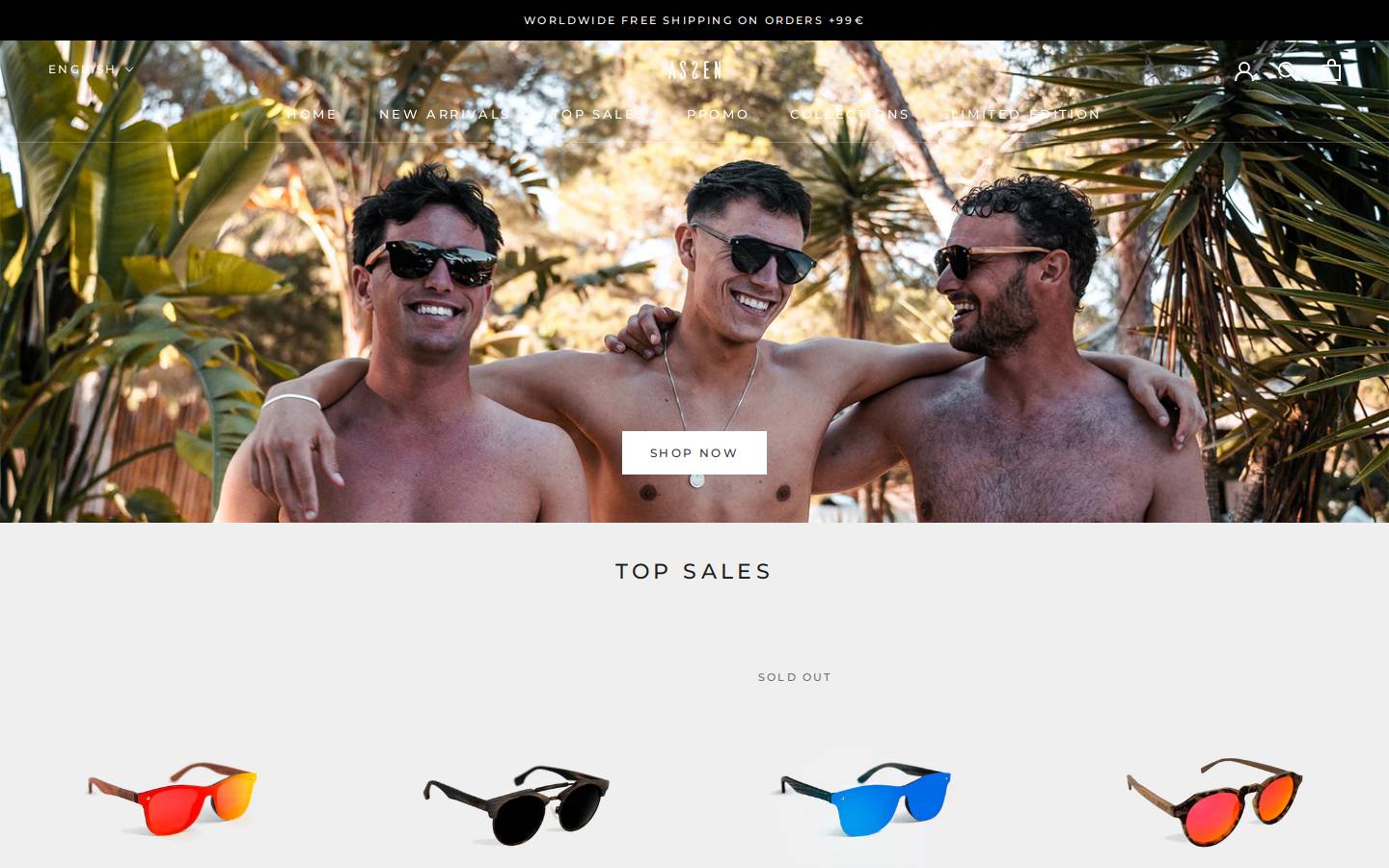 asseneyewear.com homepage screenshot