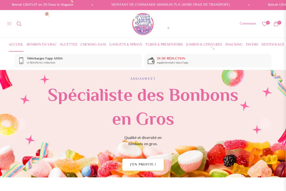 assiasweet.fr homepage screenshot