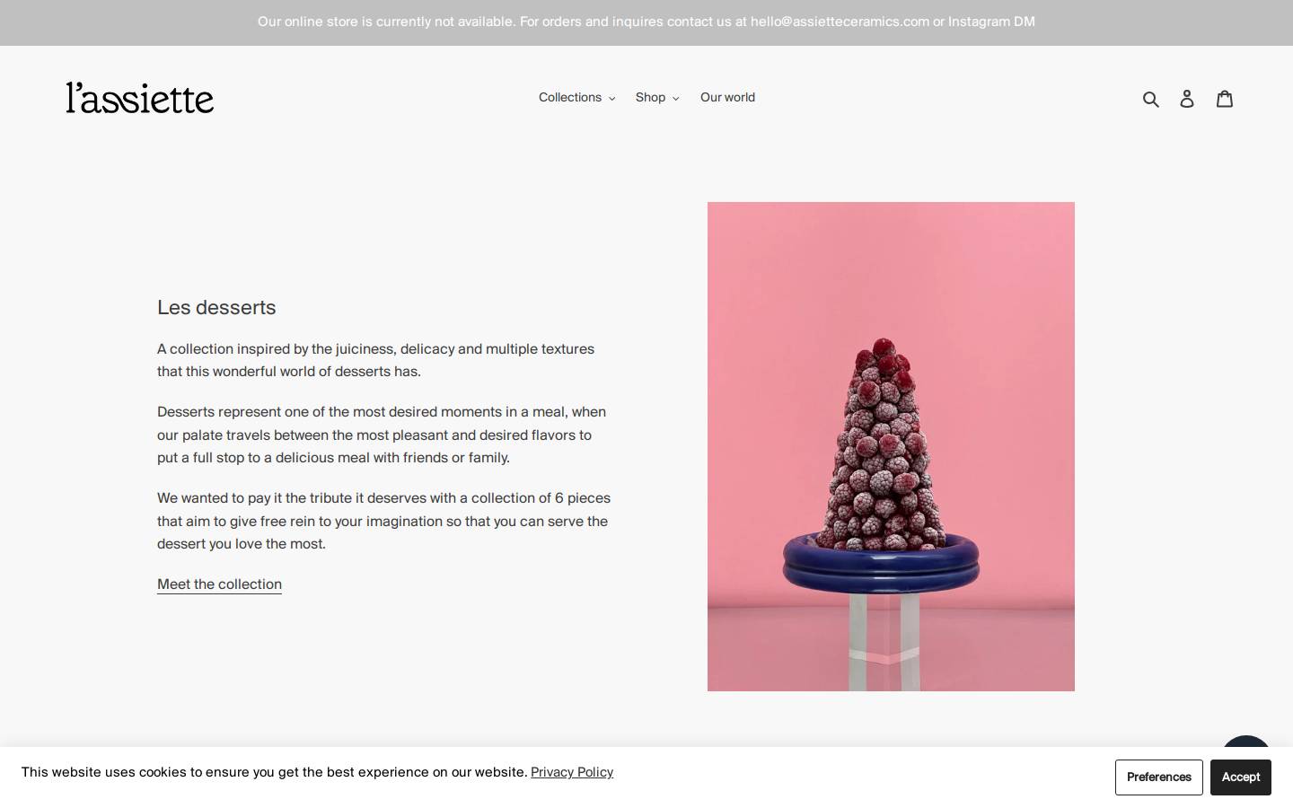 assietteceramics.com homepage screenshot
