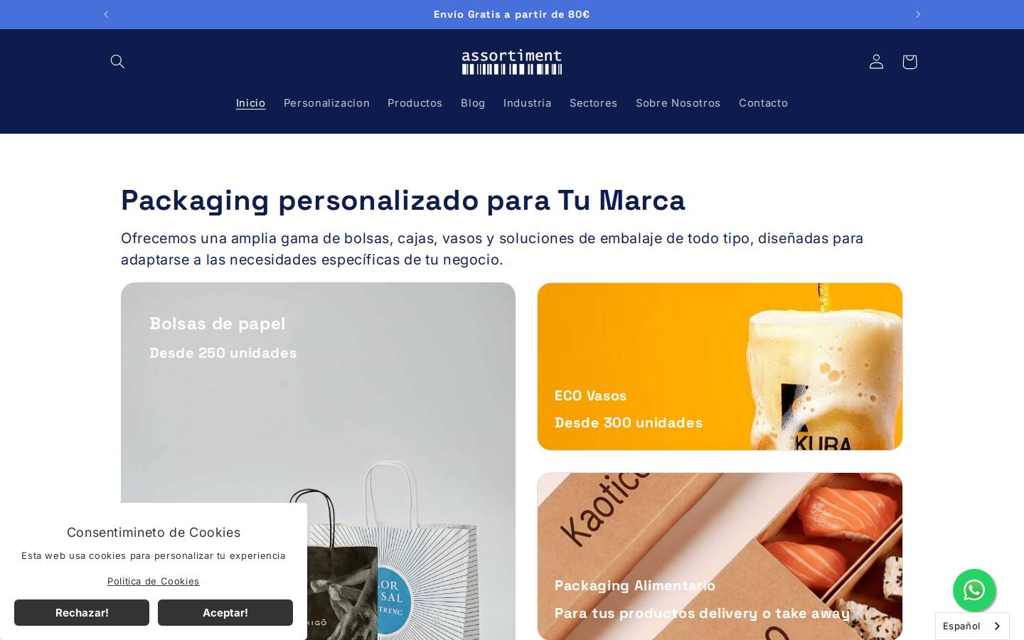 assortiment.es homepage screenshot
