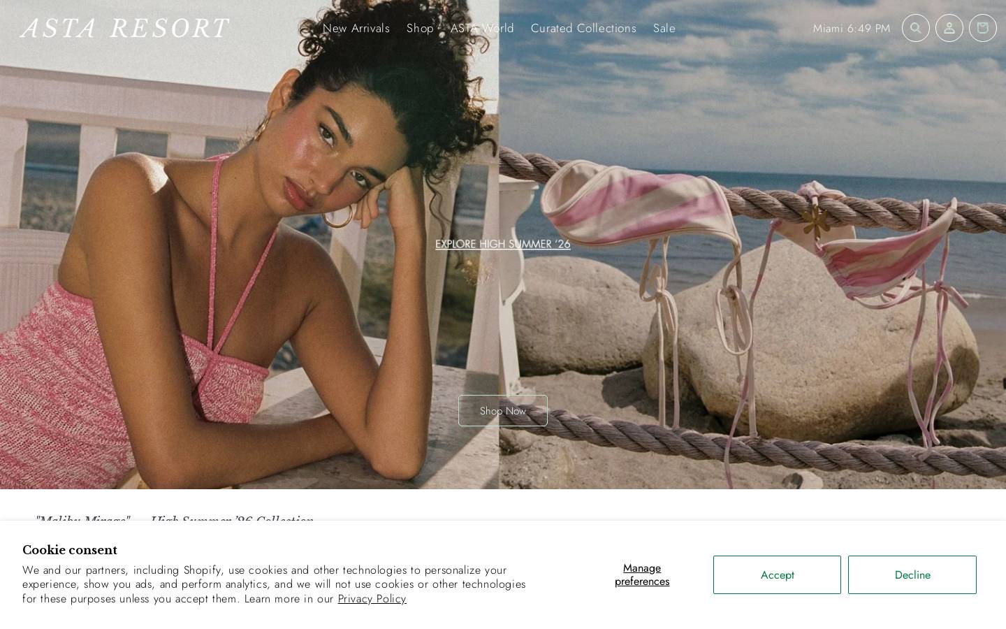 astaresort.com homepage screenshot