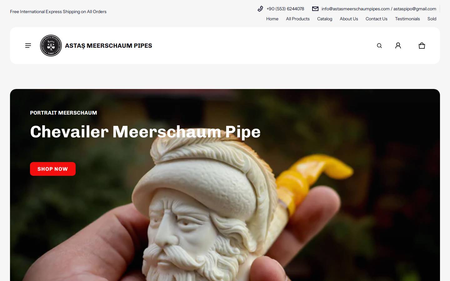 astasmeerschaumpipes.com homepage screenshot