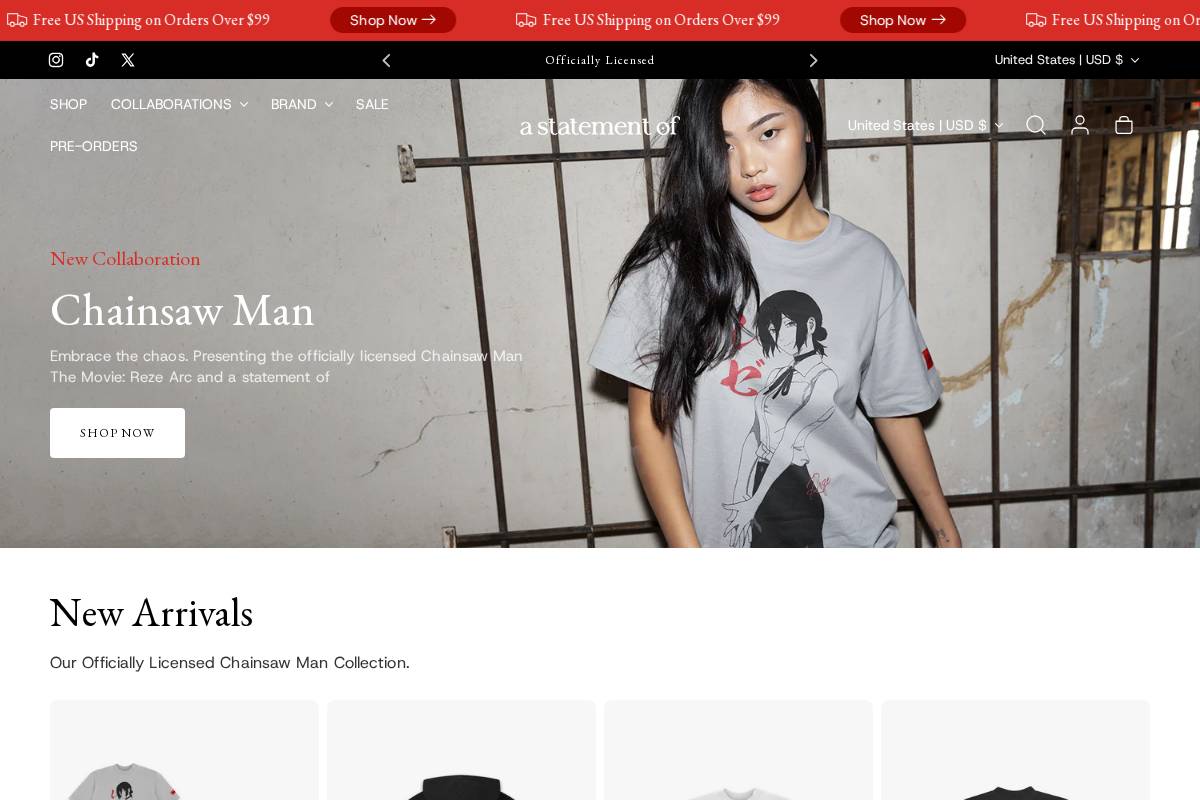 astatementof.com homepage screenshot